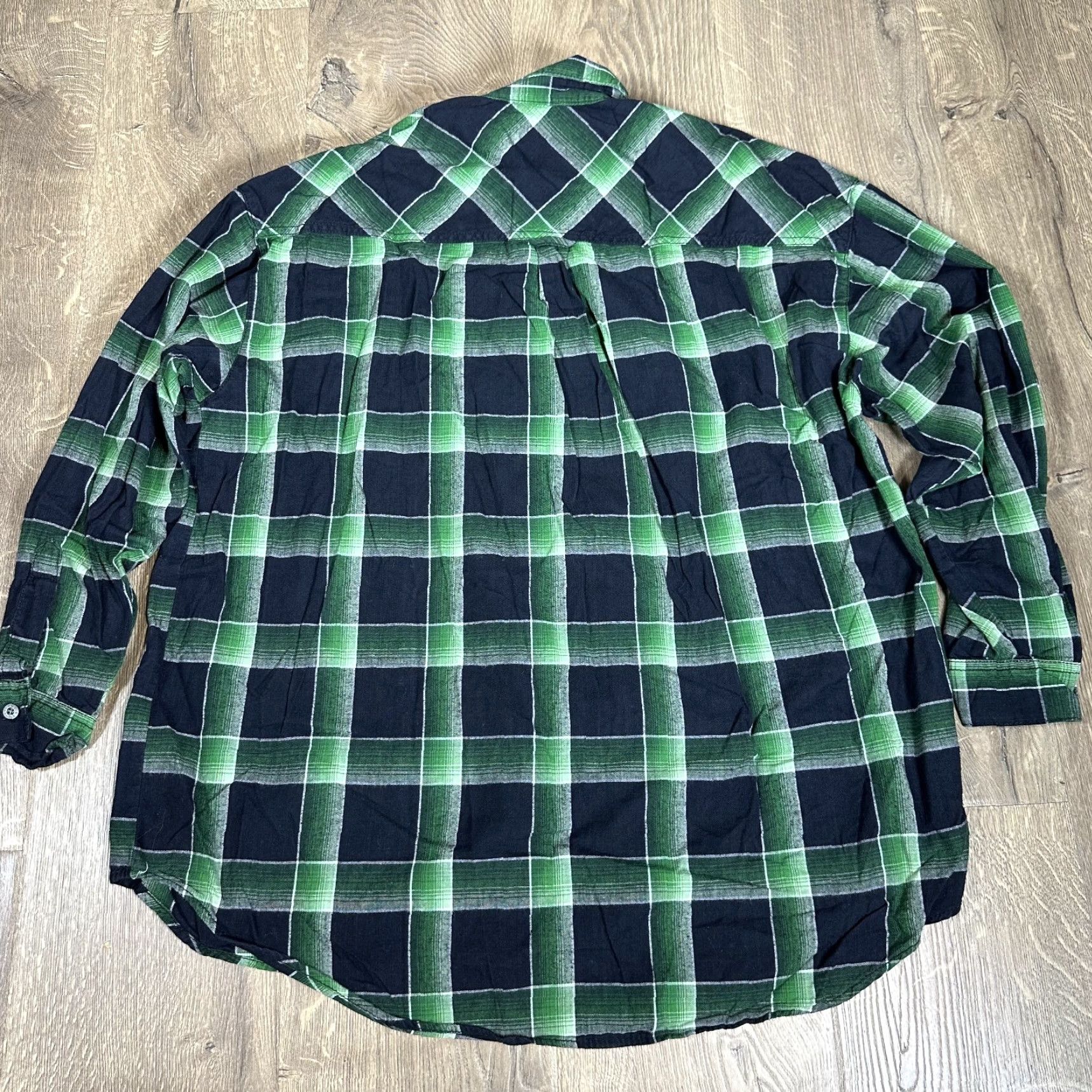 Levi's Levi's Shirt Button-Up Long Sleeve Cotton Plaid Green Blue L Men Size US L / EU 52-54 / 3 - 3 Thumbnail