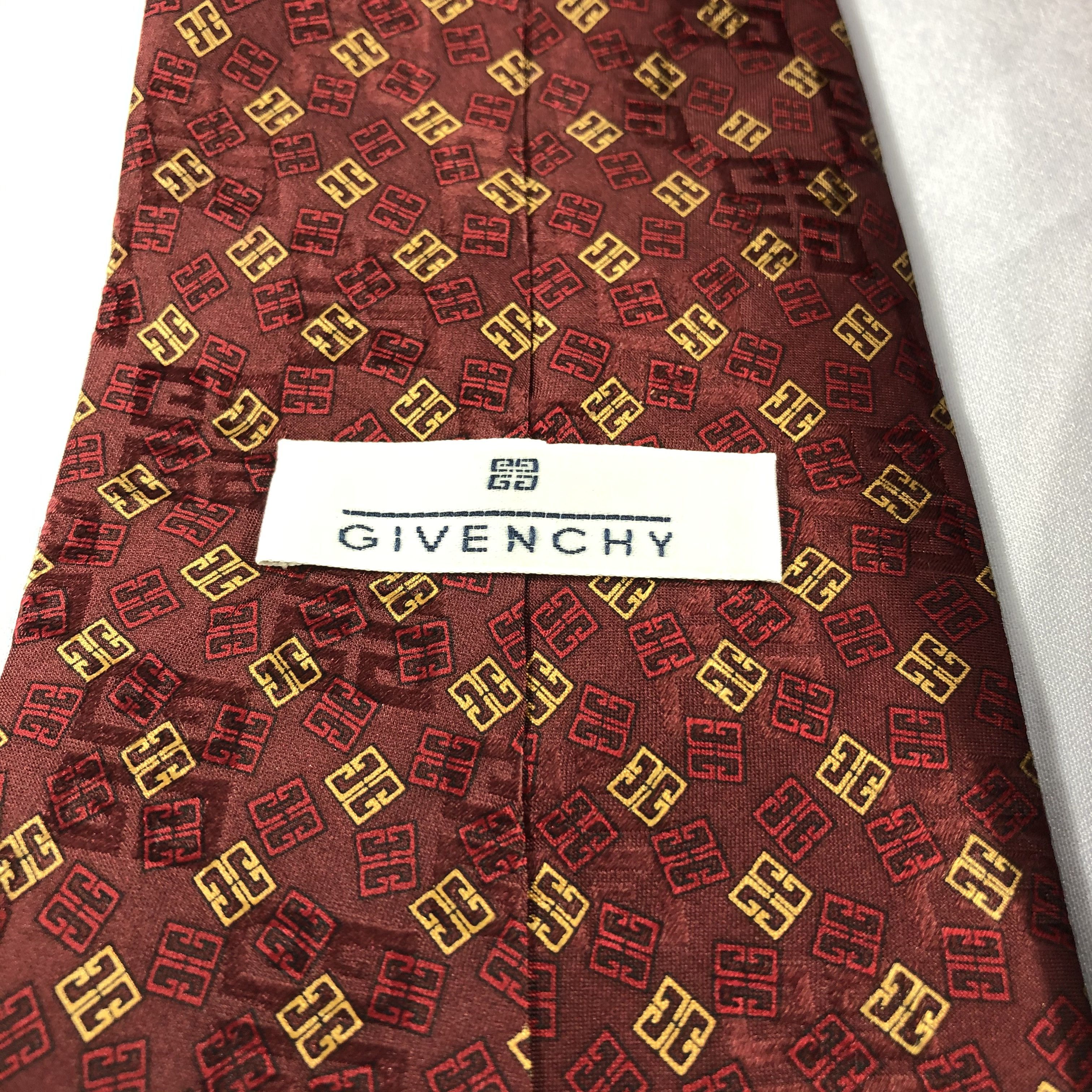 Givenchy Givenchy Monogram Silk Neck Ties T79 Size ONE SIZE - 3 Thumbnail