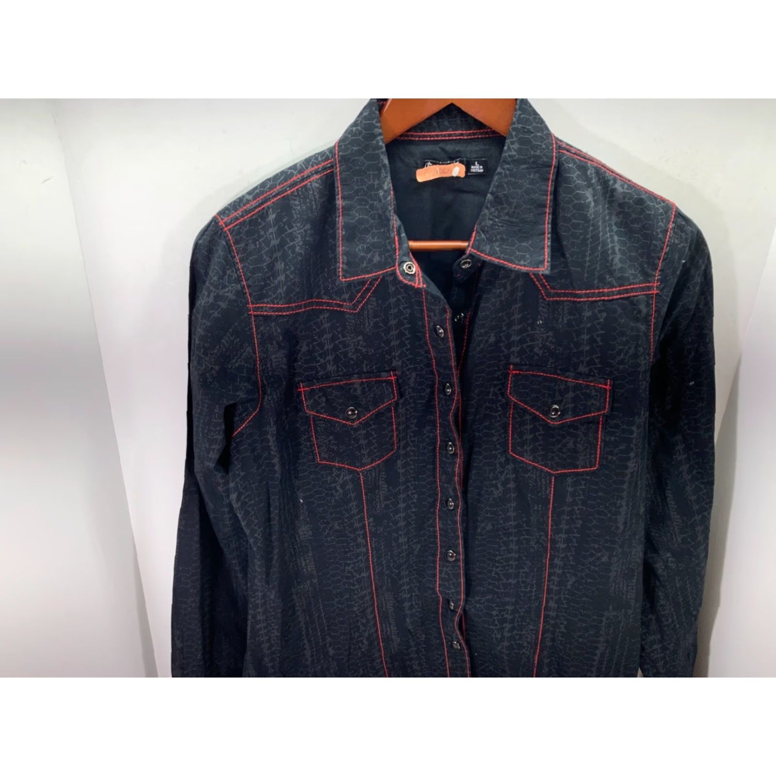 Vintage Cruel Girl Western Button Up Shirt Womens L Black Geo Long Sleeve Cowgirl Rodeo Shirts Size L / US 10 / IT 46 - 4 Thumbnail