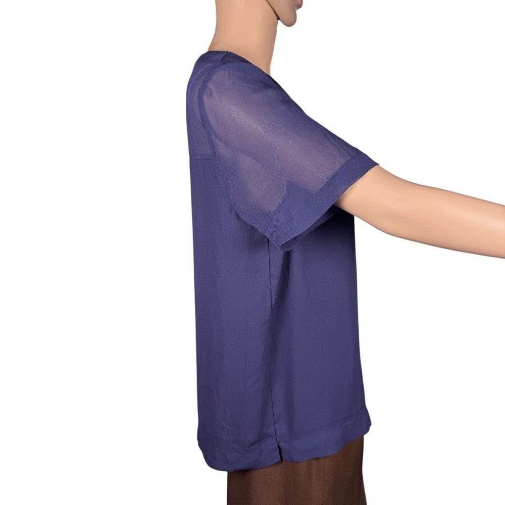 Other Metaphor Mix Media Short Sleeve Blue Top Size L Size L / US 10 / IT 46 - 3 Thumbnail