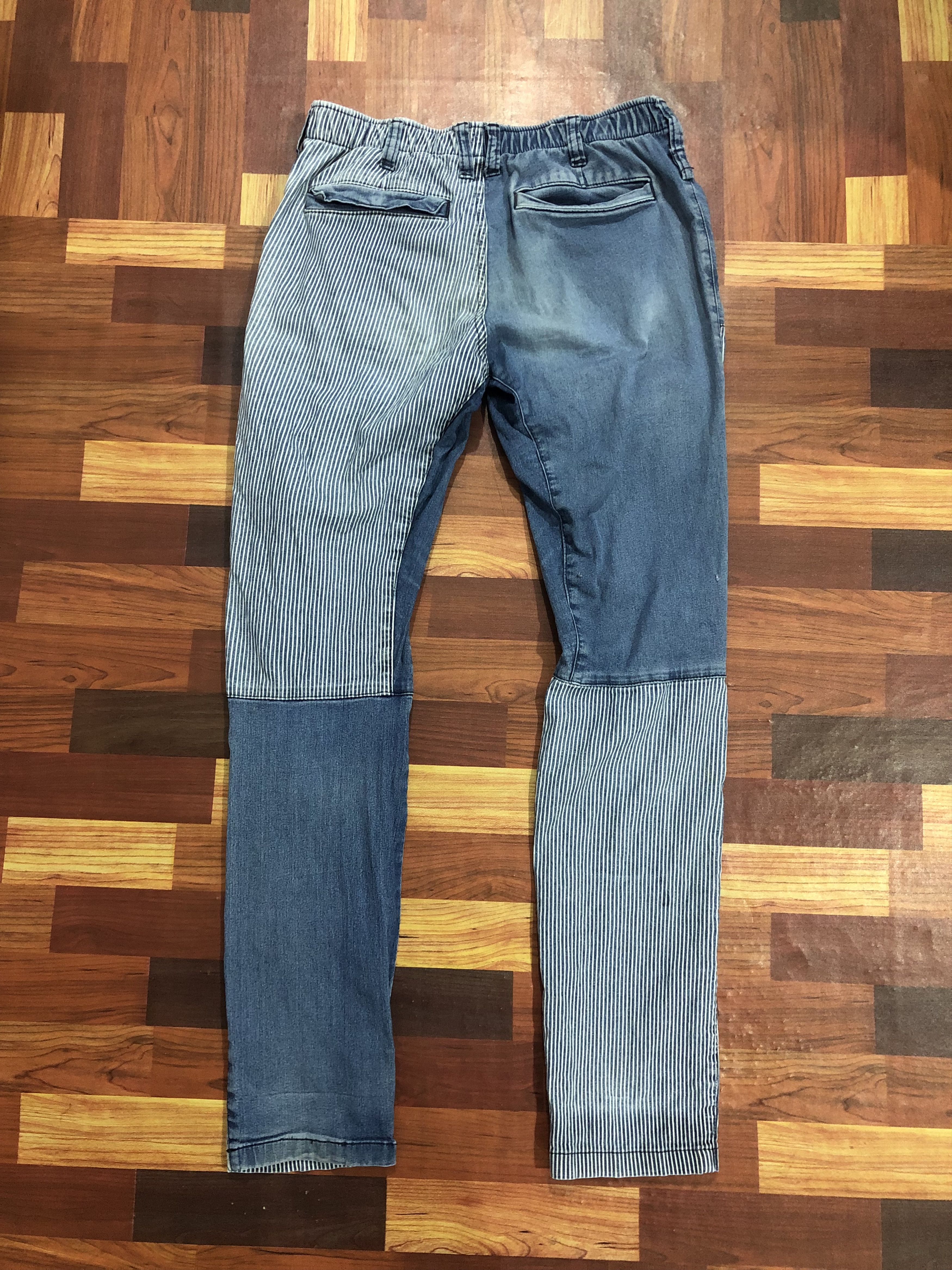 Japanese Brand FieldCore Patchwork Denim Pants Stripe Hybrid Size US 28 / EU 44 - 6 Thumbnail