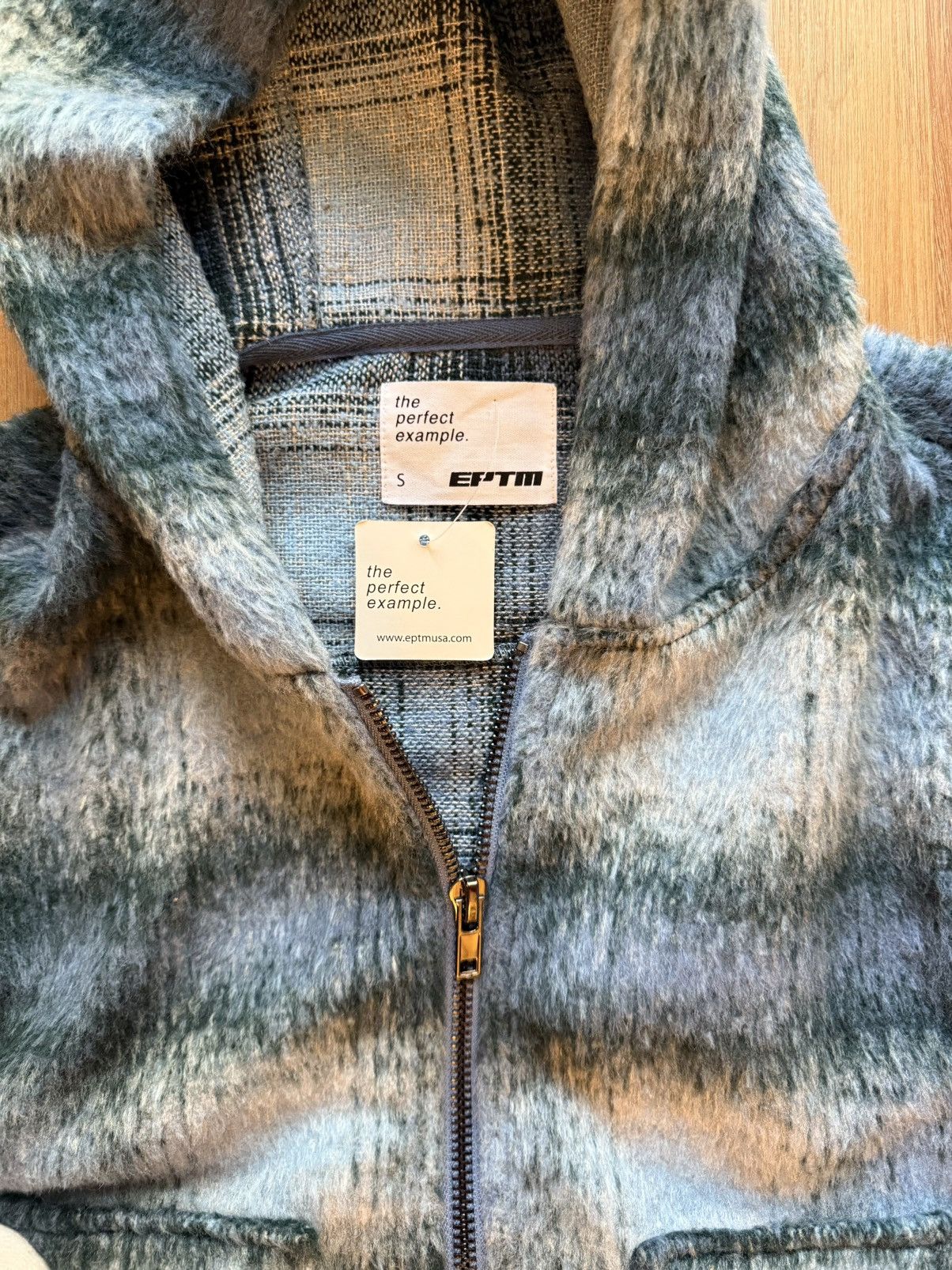 EPTM. EPTM MOHAIR flannel jacket blue Size US S / EU 44-46 / 1 - 2 Thumbnail