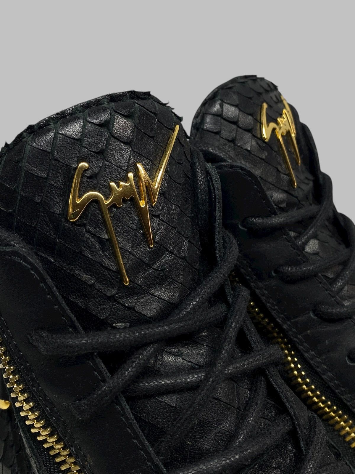 Giuseppe Zanotti Giuseppe Zanotti Snakeskin Leather High Top Sneakers Shoes Size US 8 / EU 41 - 9 Thumbnail
