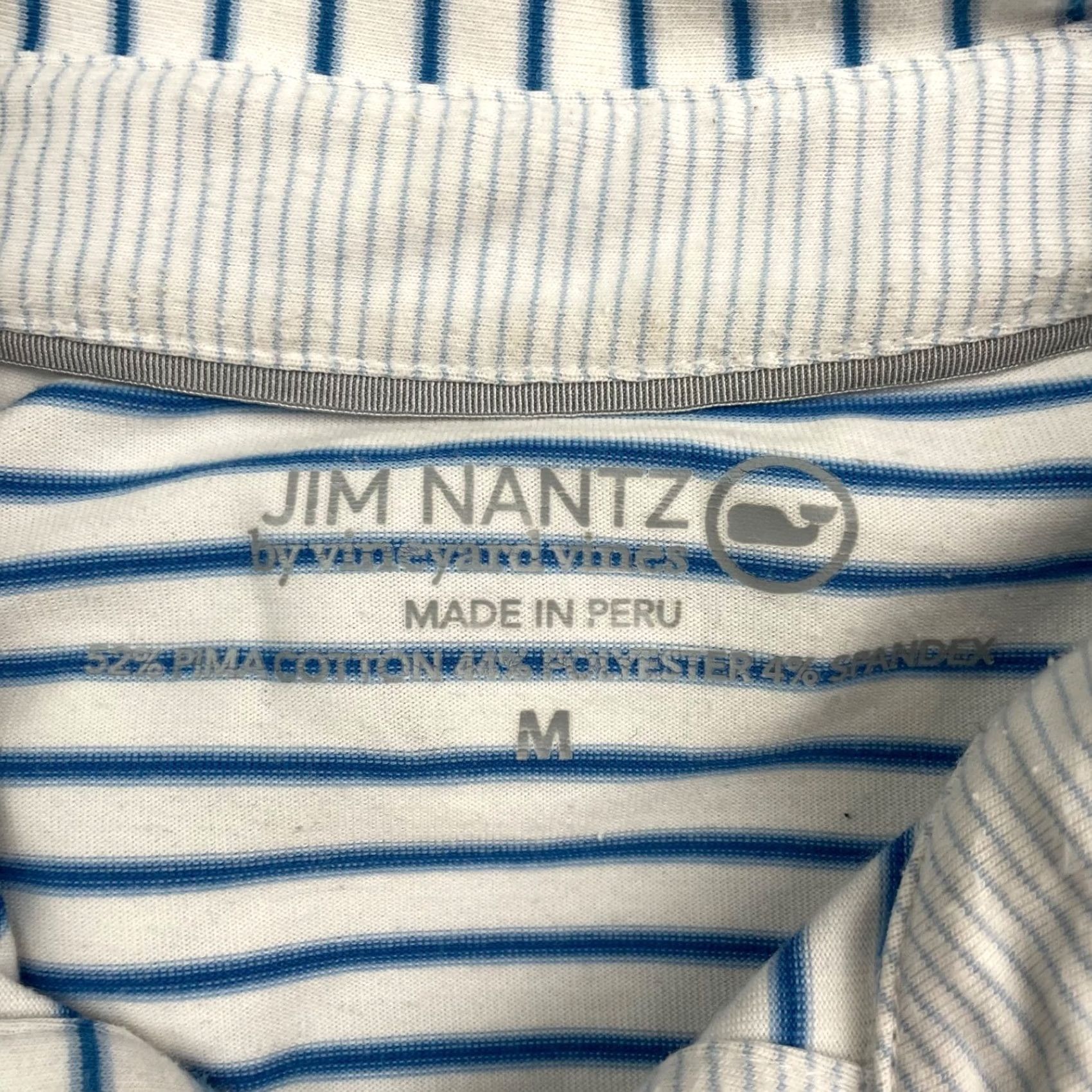 Vineyard Vines Vineyard Vines Jim Nantz Men's Polo Shirt Blue Stripe S/S Medium Regular Polo Shirt Mens Size US M / EU 48-50 / 2 - 3 Thumbnail