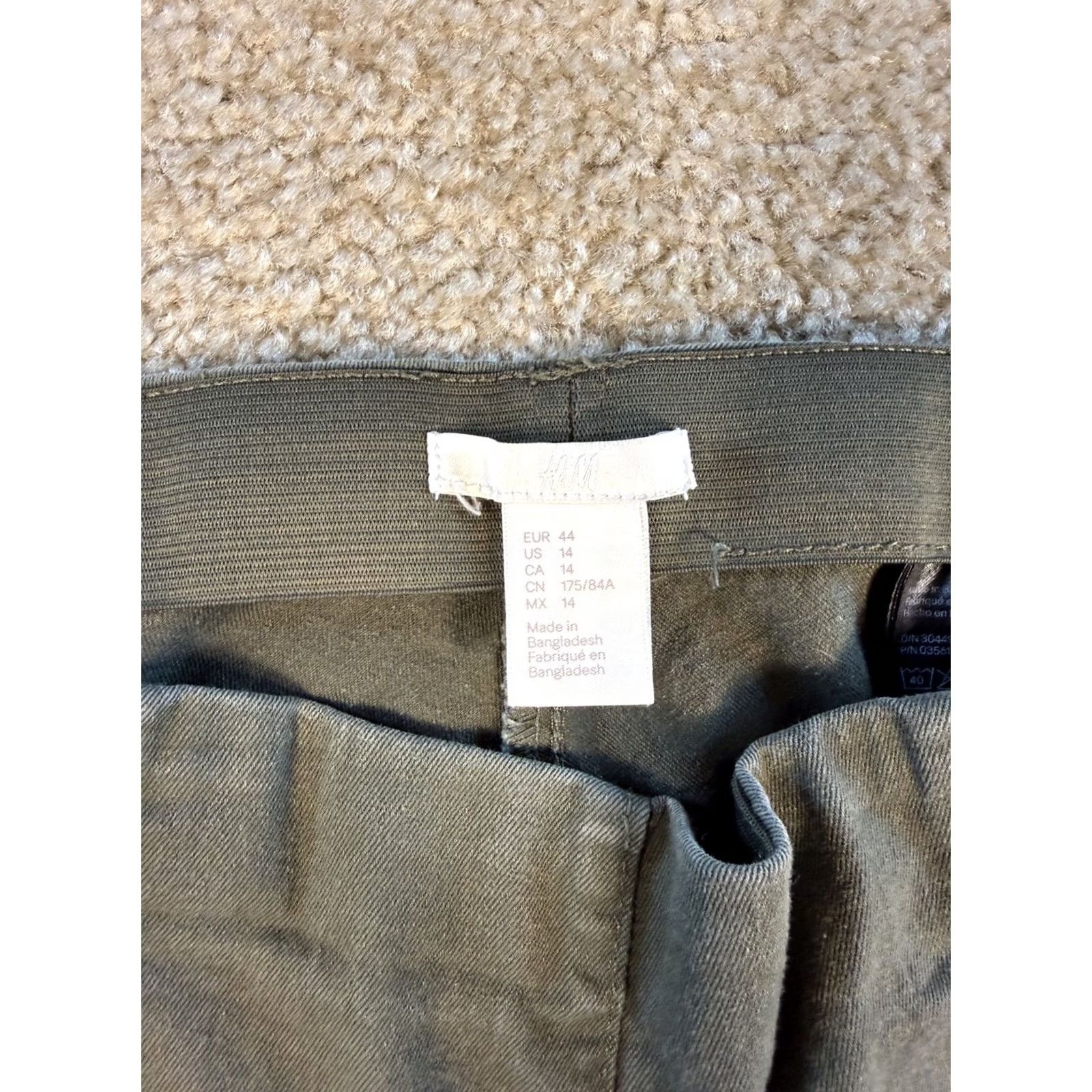 H&M H M Womens Pants Green Size 14 Ankle Pull on Skinny Y2K Size 36" / US 14 / IT 50 - 3 Thumbnail