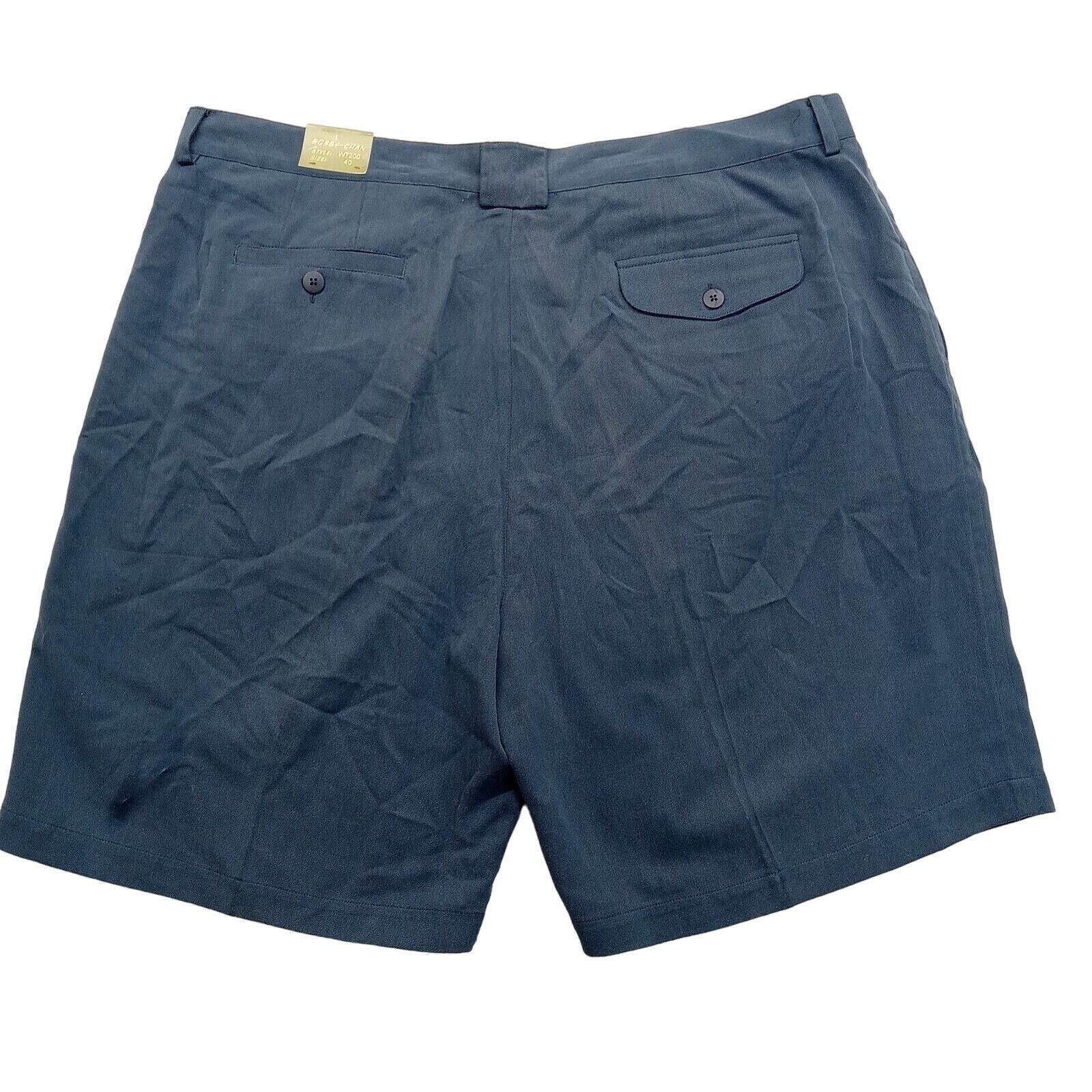 & Other Stories Bobby Chan Shorts 40 Men's Bermuda Sportswear Navy Blue Silk Size US 40 / EU 56 - 2 Thumbnail