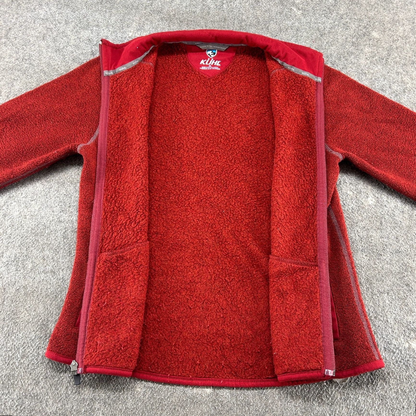 Vintage Kuhl Jacket Womens M Red Full Zip Fleece Solid Outdoor Casual Spring Winter Jacket Size M / US 6-8 / IT 42-44 - 6 Thumbnail
