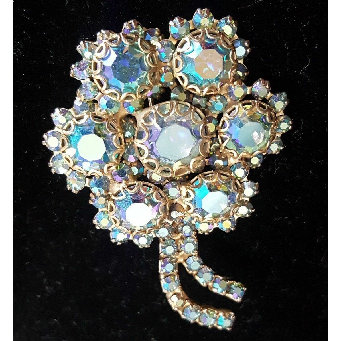 Other Weiss Signed Brooch Pin Blue Flower Bridal Bouquet Vintage 2 Size ONE SIZE - 3 Thumbnail