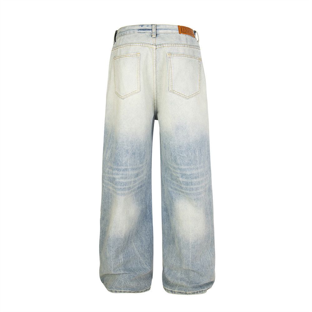 Jean Trendy punk distressed tie-dyed washed gradient ripped jeans Size US 32 / EU 48 - 3 Thumbnail