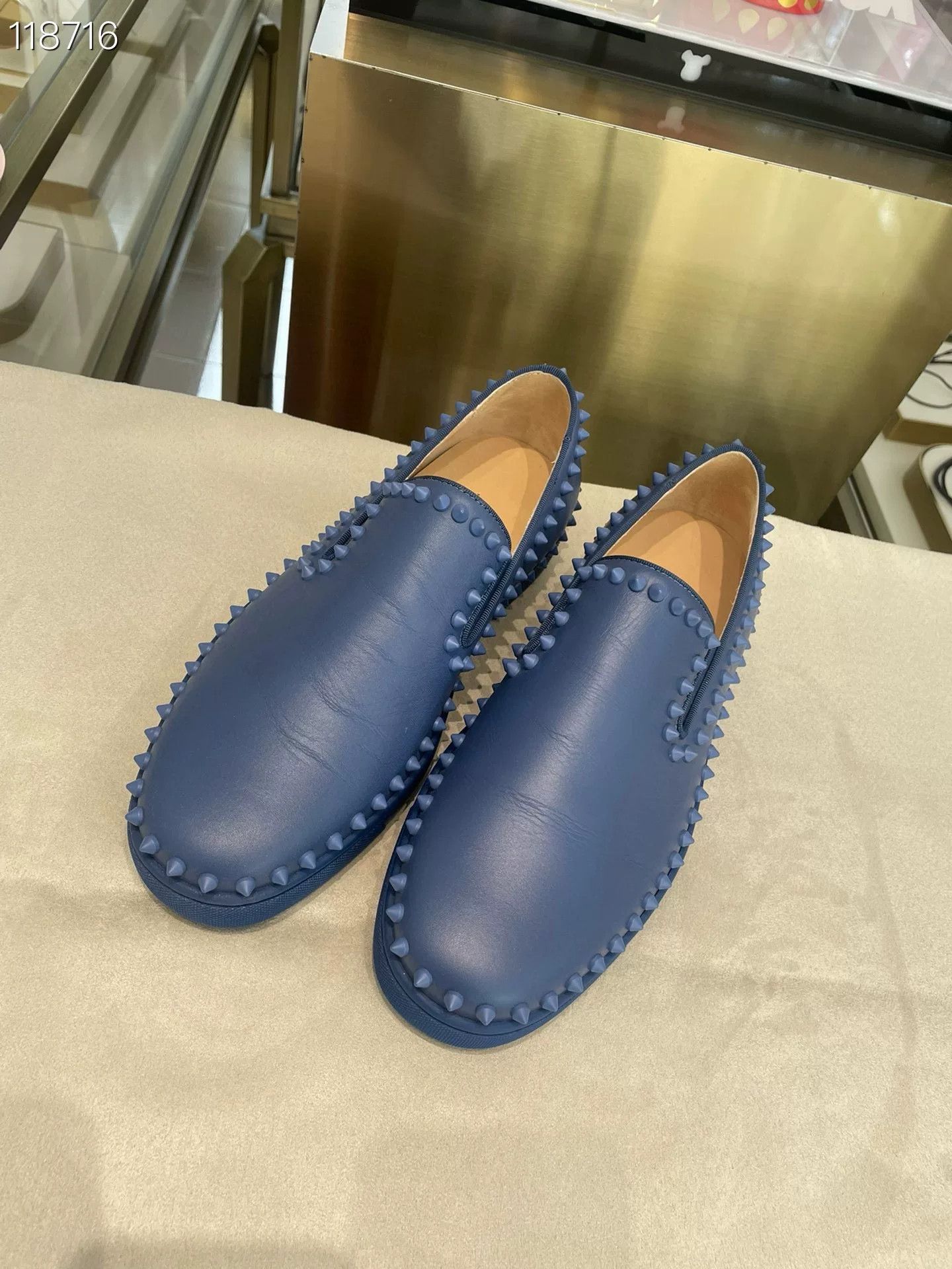 Other Men's Blue Studded Red Sole Shoes Size US 8 / EU 41 - 1 Thumbnail