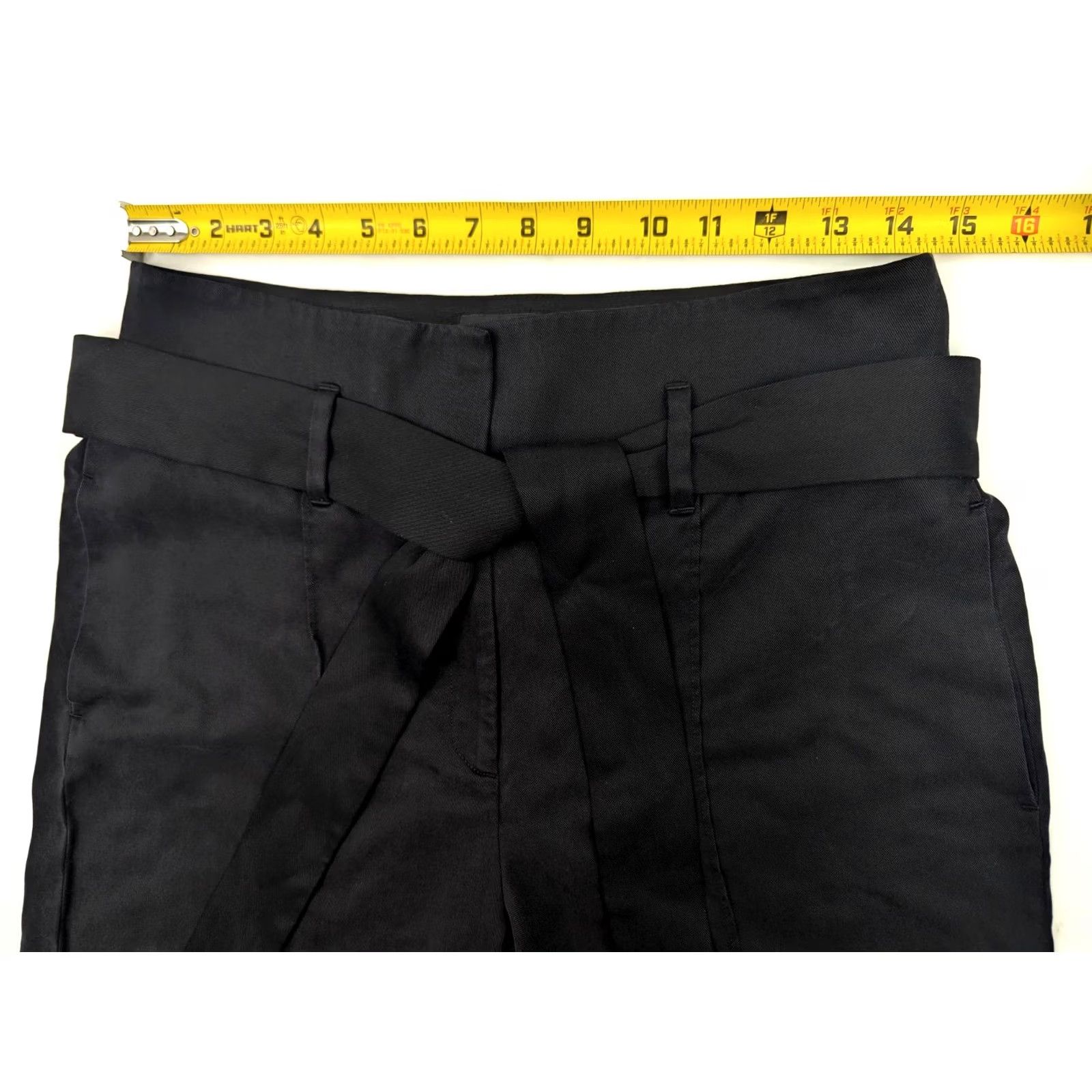 White House Black Market VINTAGE? No — White House Black Market The Wide Leg Capri Pants Women 8 Black w Belt 29x25 Capri Wide-Leg Adults Women Size 30" / US 8 / IT 44 - 5 Thumbnail