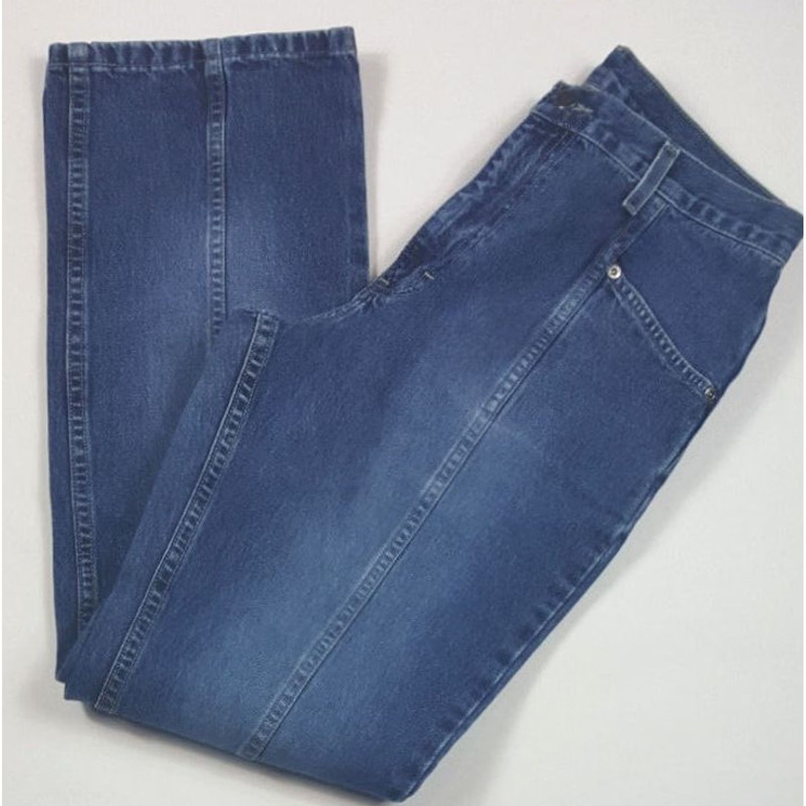 Denime VINTAGE Havana Jack's Cafe Jeans Mom Blue 12 Denim 90s Retro Womens Classic Rise Medium Wash Regular Zip Pants Size 34" / US 12 / IT 48 - 5 Thumbnail
