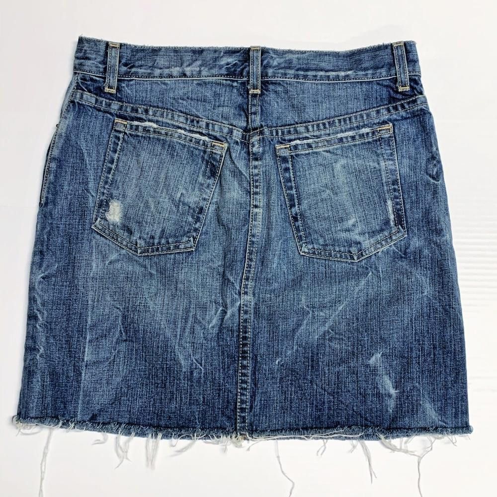 J.Crew J. Crew Distressed Raw Hem Denim Mini Skirt, 0 Size 25" / US 0 / IT 36 - 2 Thumbnail