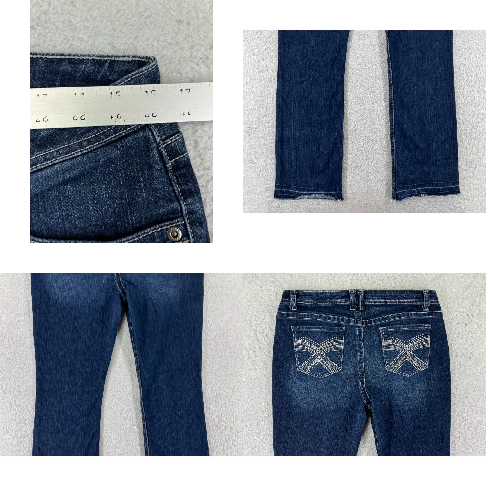 Apt. 9 Apt. 9 Jeans Women 30 Blue Denim Bootcut Mid Rise Embroidered Rhinestone 5-Pocket Cotton Denim Jeans Girls Size 30" / US 8 / IT 44 - 9 Thumbnail