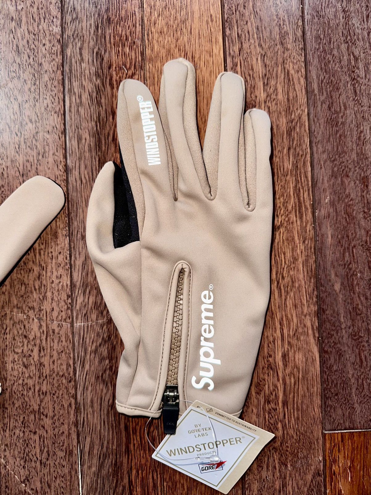 Supreme Windstopper Zip Gloves - Taupe - XL
