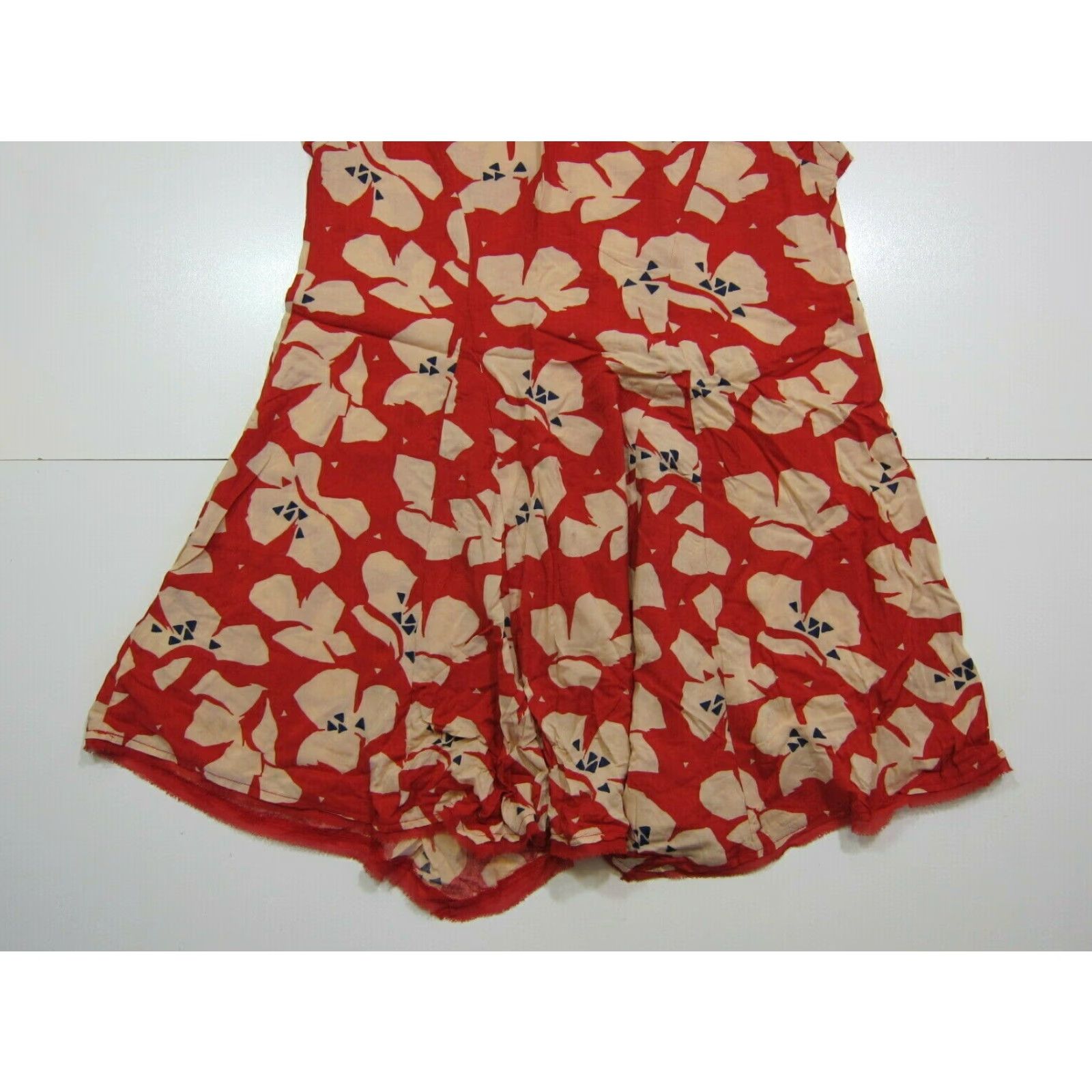 Vintage Silence + Noise 100% Rayon Red Blue Ivory Floral Tunic Sheath Dress Women Small Size S / US 4 / IT 40 - 8 Thumbnail