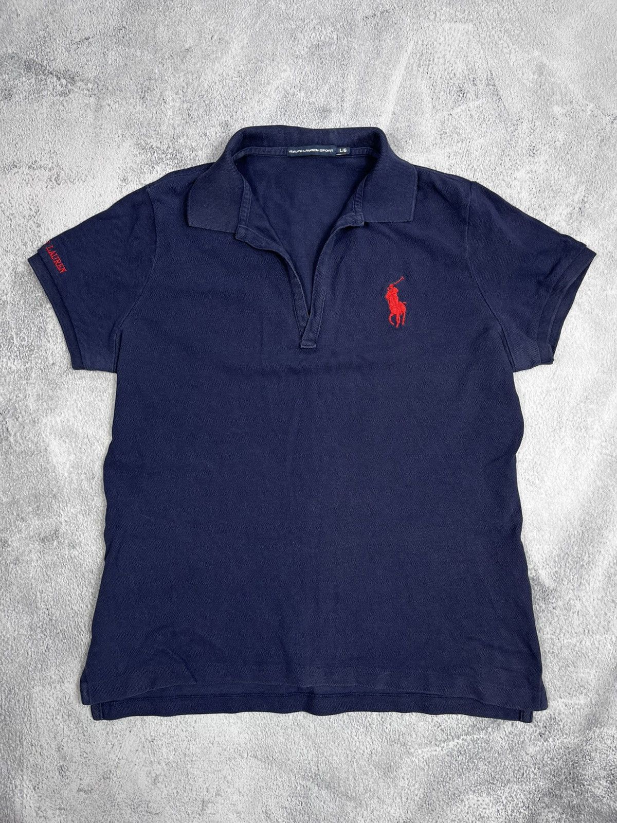 Ralph Lauren Sport × Vintage Vintage Y2K Ralph Lauren Sport v neck big logo polo size L Size L / US 10 / IT 46 - 1 Thumbnail