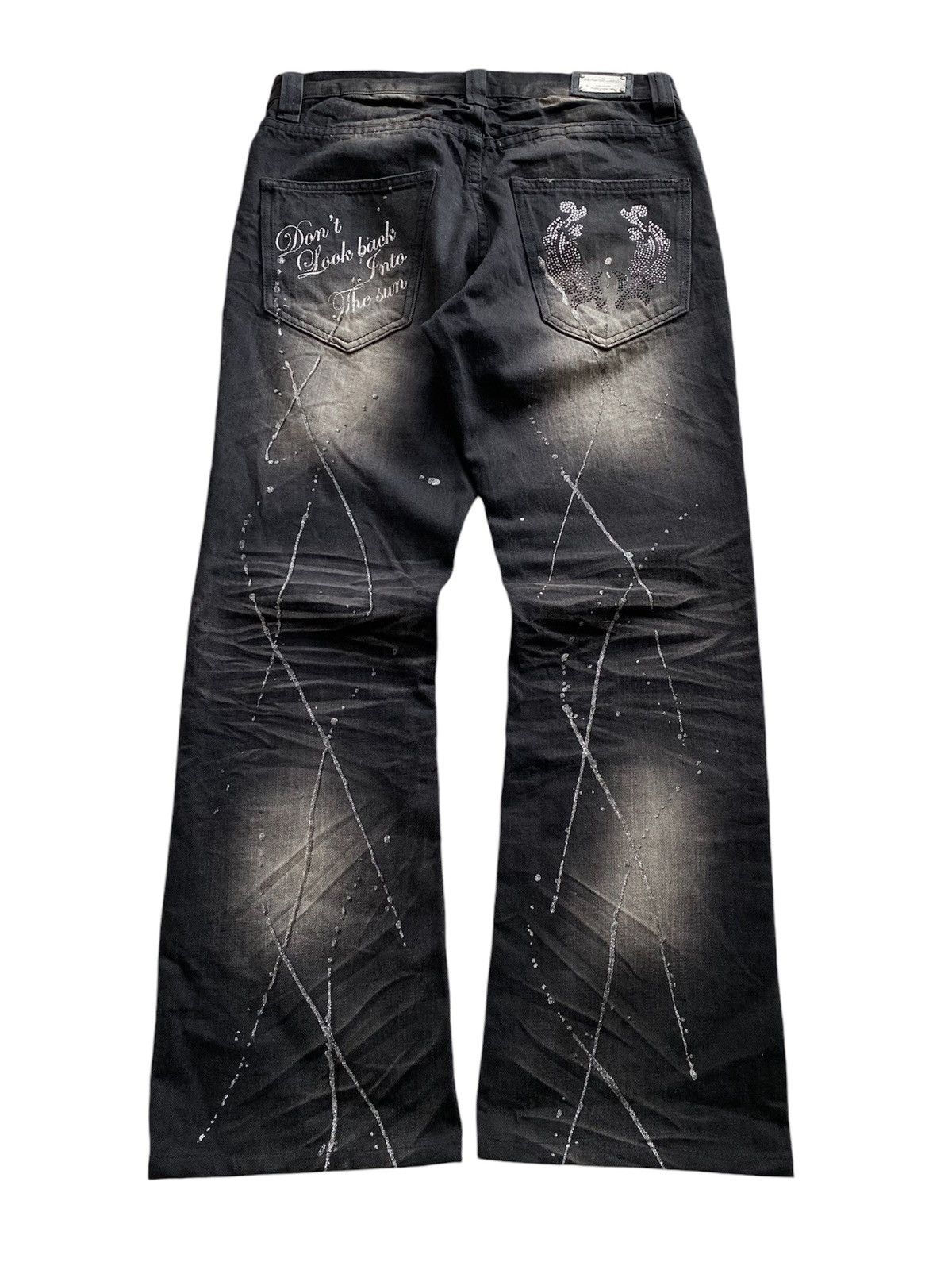 If Six Was Nine × Japanese Brand × Le Grande Bleu (L.G.B.) Semantic design splatter flare jeans Size US 31 - 2 Thumbnail