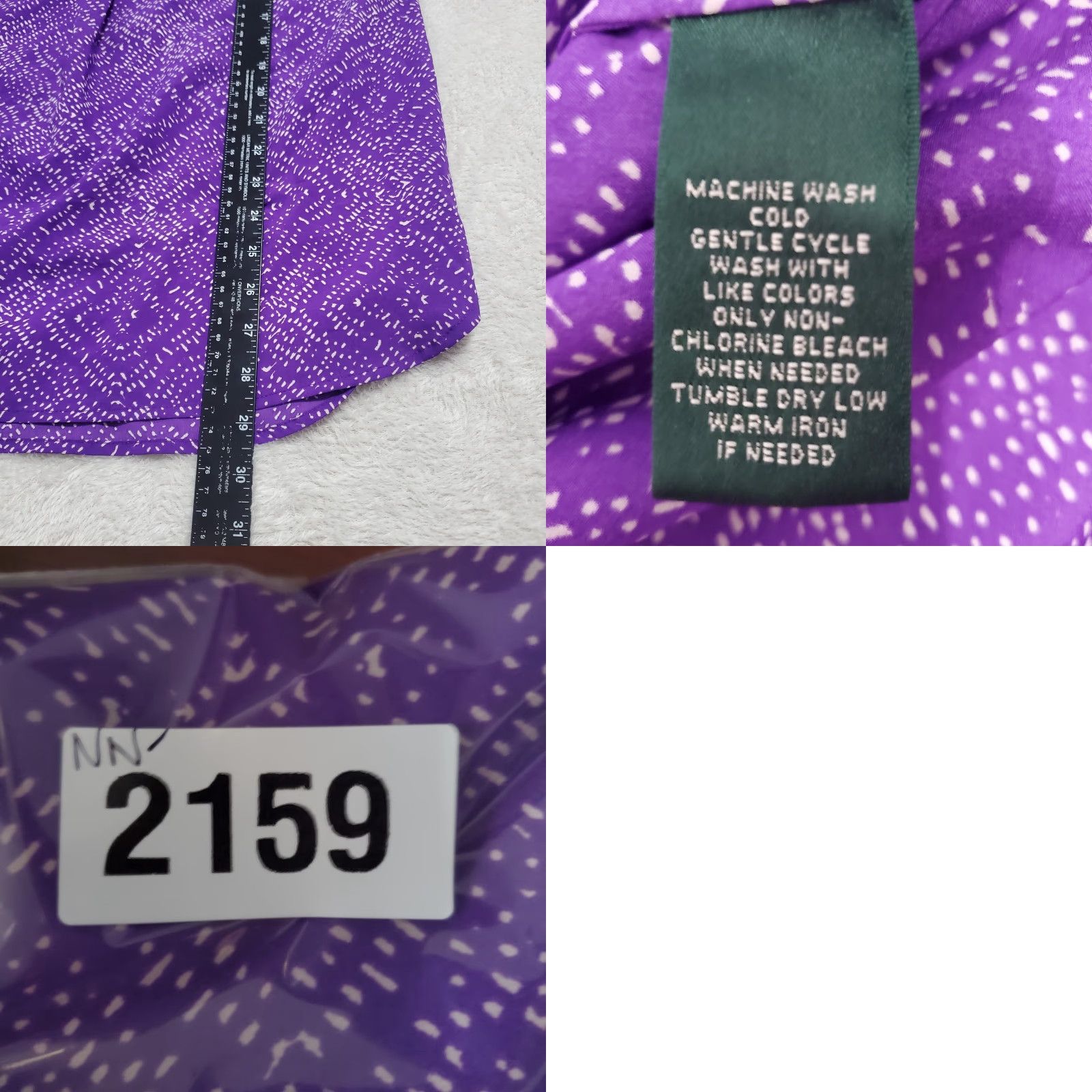 Ralph Lauren Lauren Ralph Lauren Womens Tunic Top Purple Print 1/2 Button Popover Size M Geometric Long Sleeve Strap? Wait. Size M / US 6-8 / IT 42-44 - 8 Thumbnail