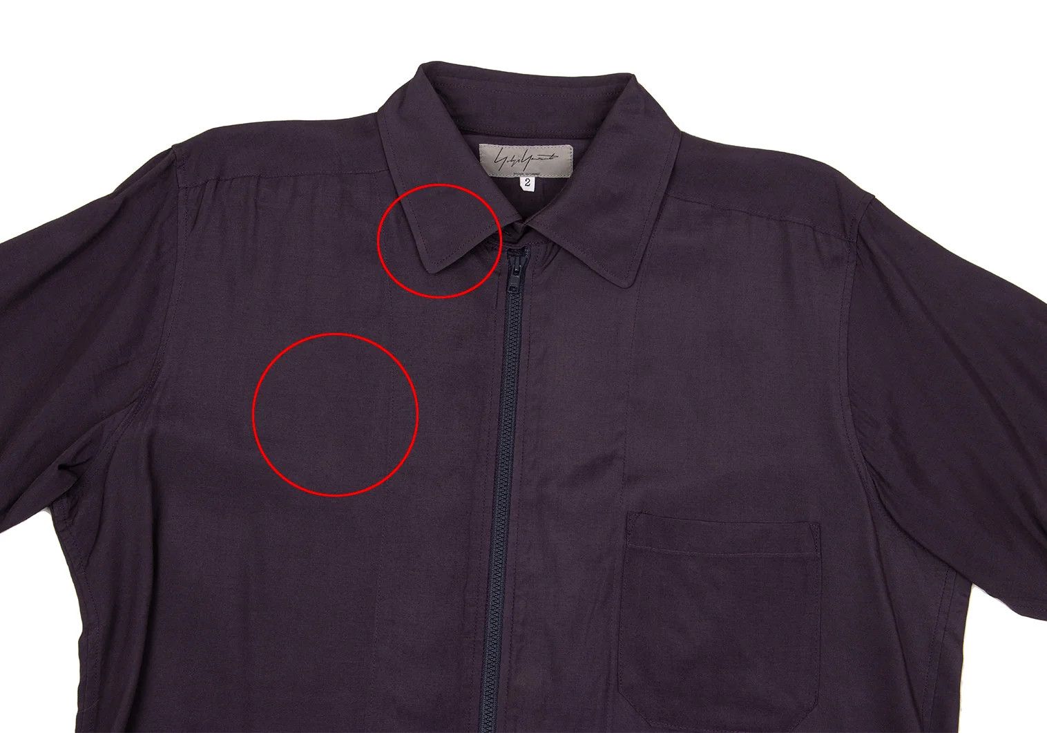Yohji Yamamoto Yohji Yamamoto Rayon Zip-Up Short Sleeve Shirt Size US M / EU 48-50 / 2 - 2 Thumbnail