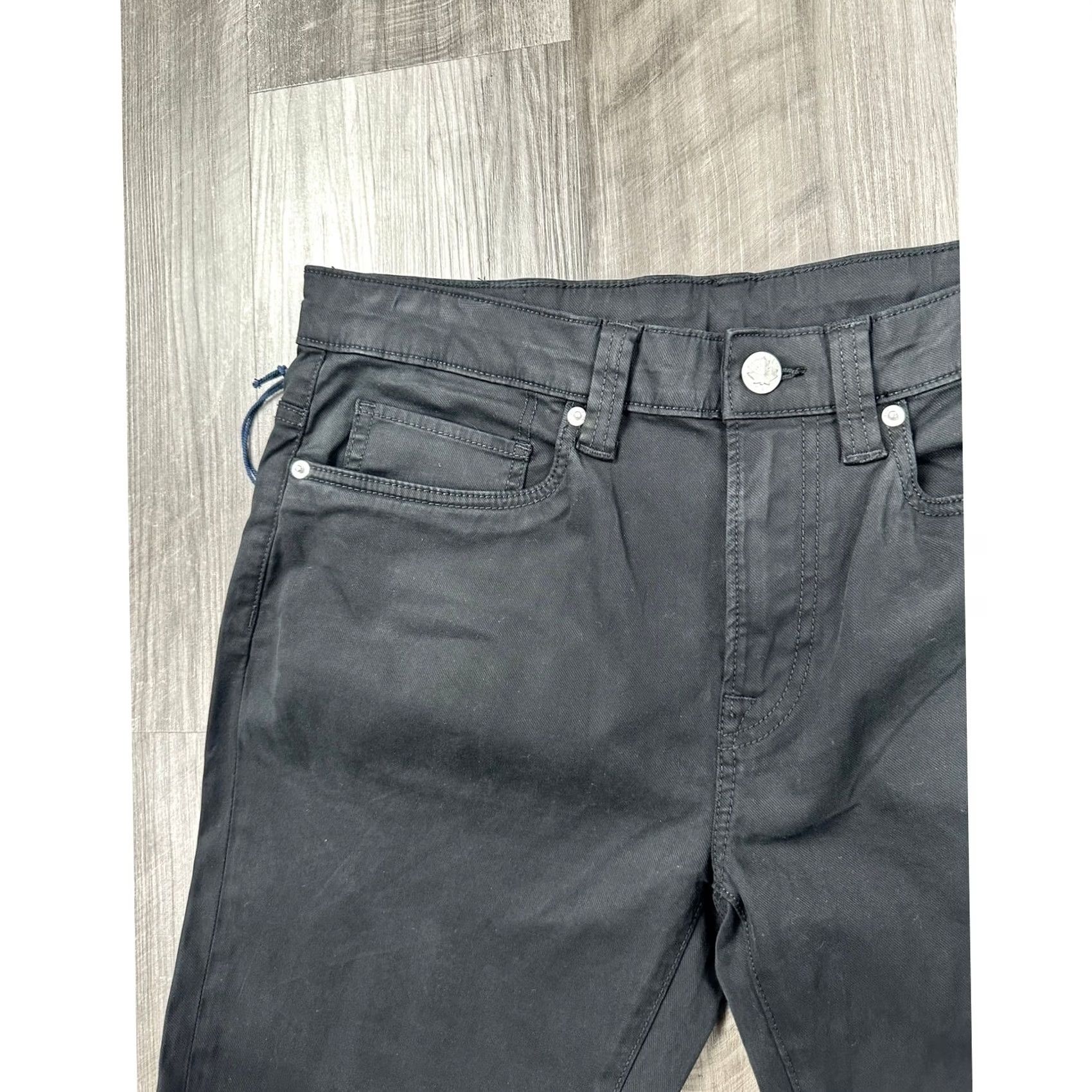 Buffalo David Bitton Buffalo David Bitton Ash Slim Men's 31x34 Garment Dyed Black Stretch Chino Jeans Size US 31 - 7 Thumbnail
