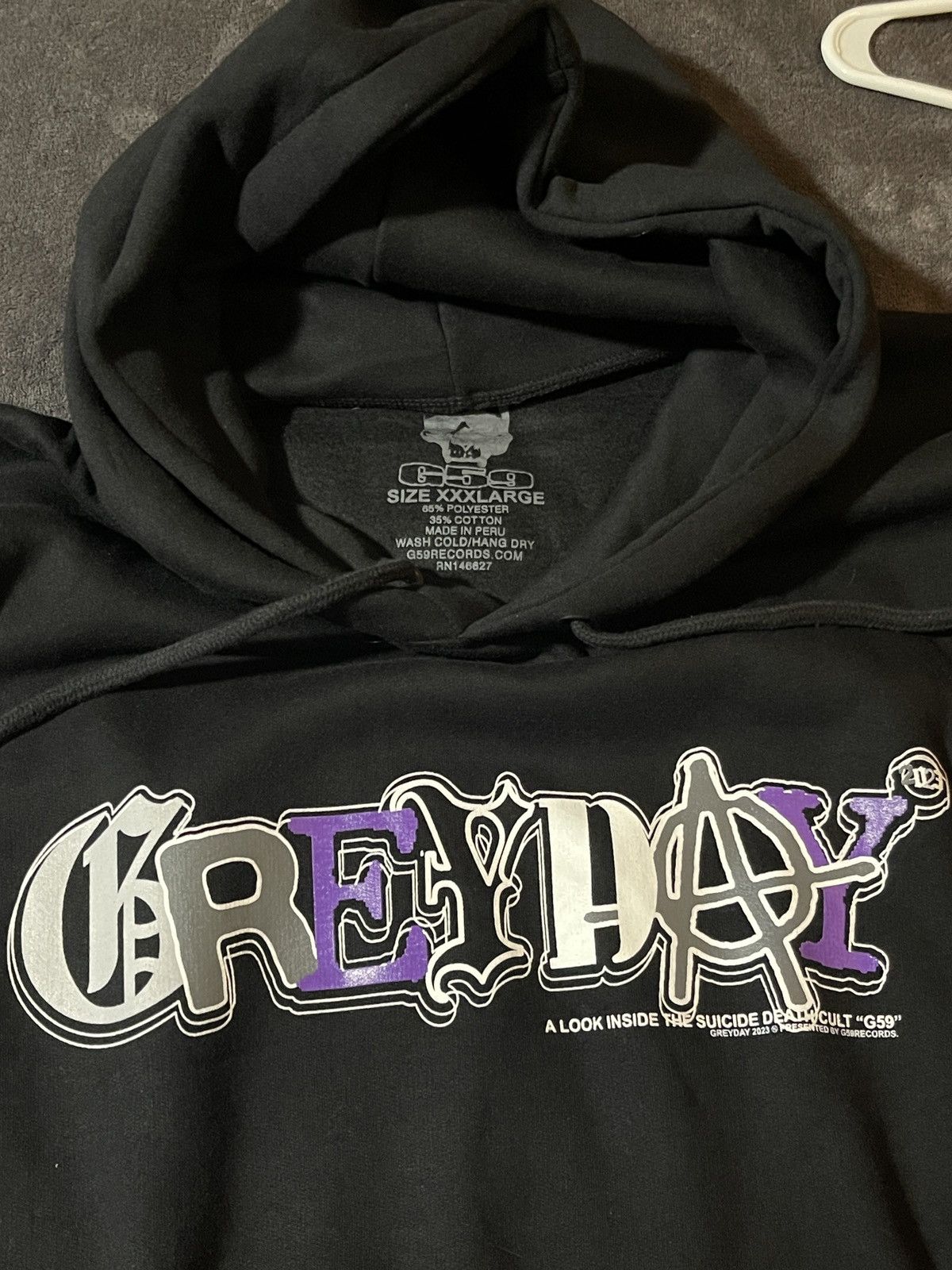 G59 Records 3XL Grey Day 2023 Tour Hoodie $uicideboy$ G59 Size US XXL / EU 58 / 5 - 6 Thumbnail