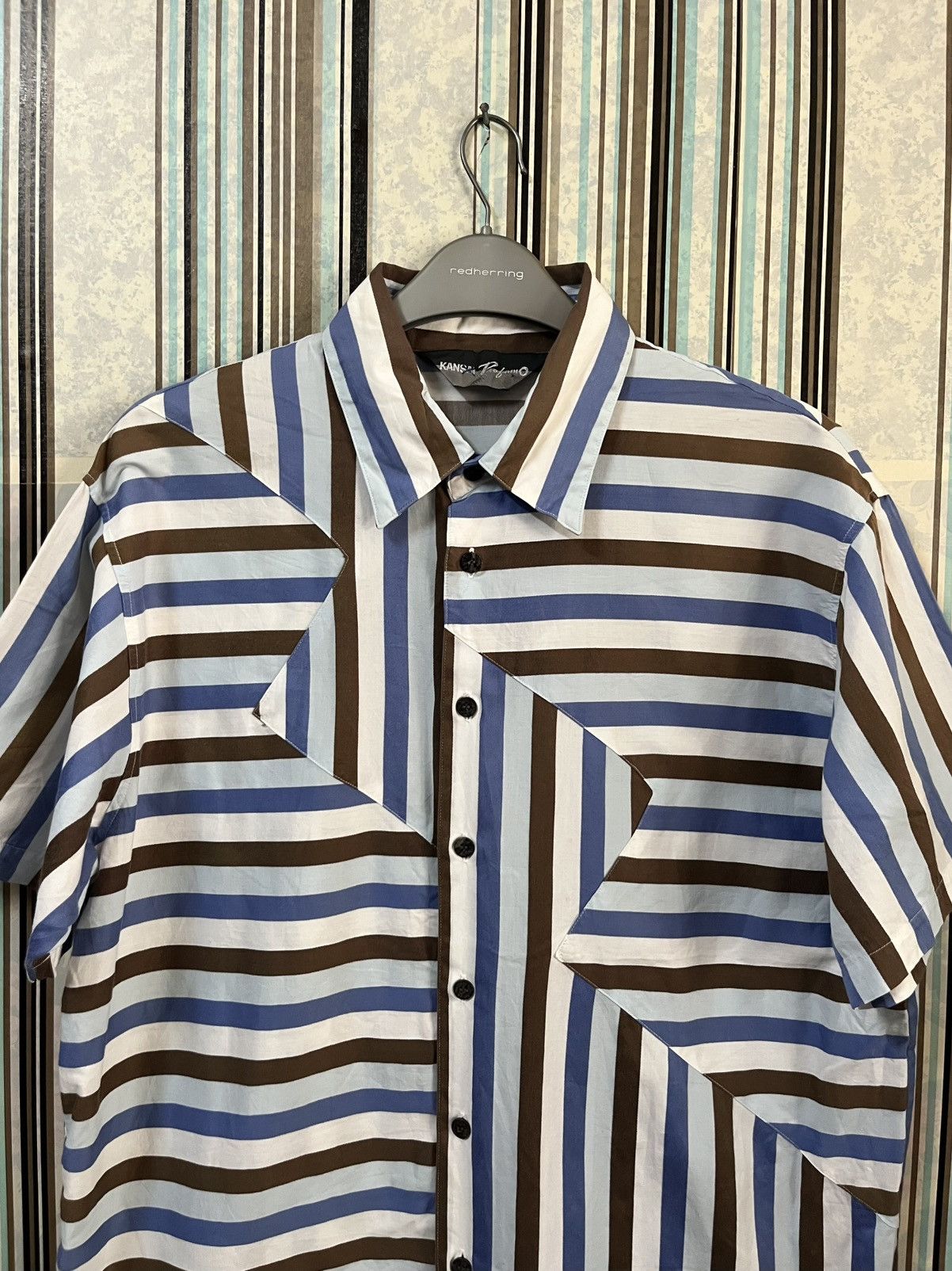 Kansai Yamamoto 1990s kansai profumo abstract stitching multicolor #F3 Size US M / EU 48-50 / 2 - 2 Thumbnail
