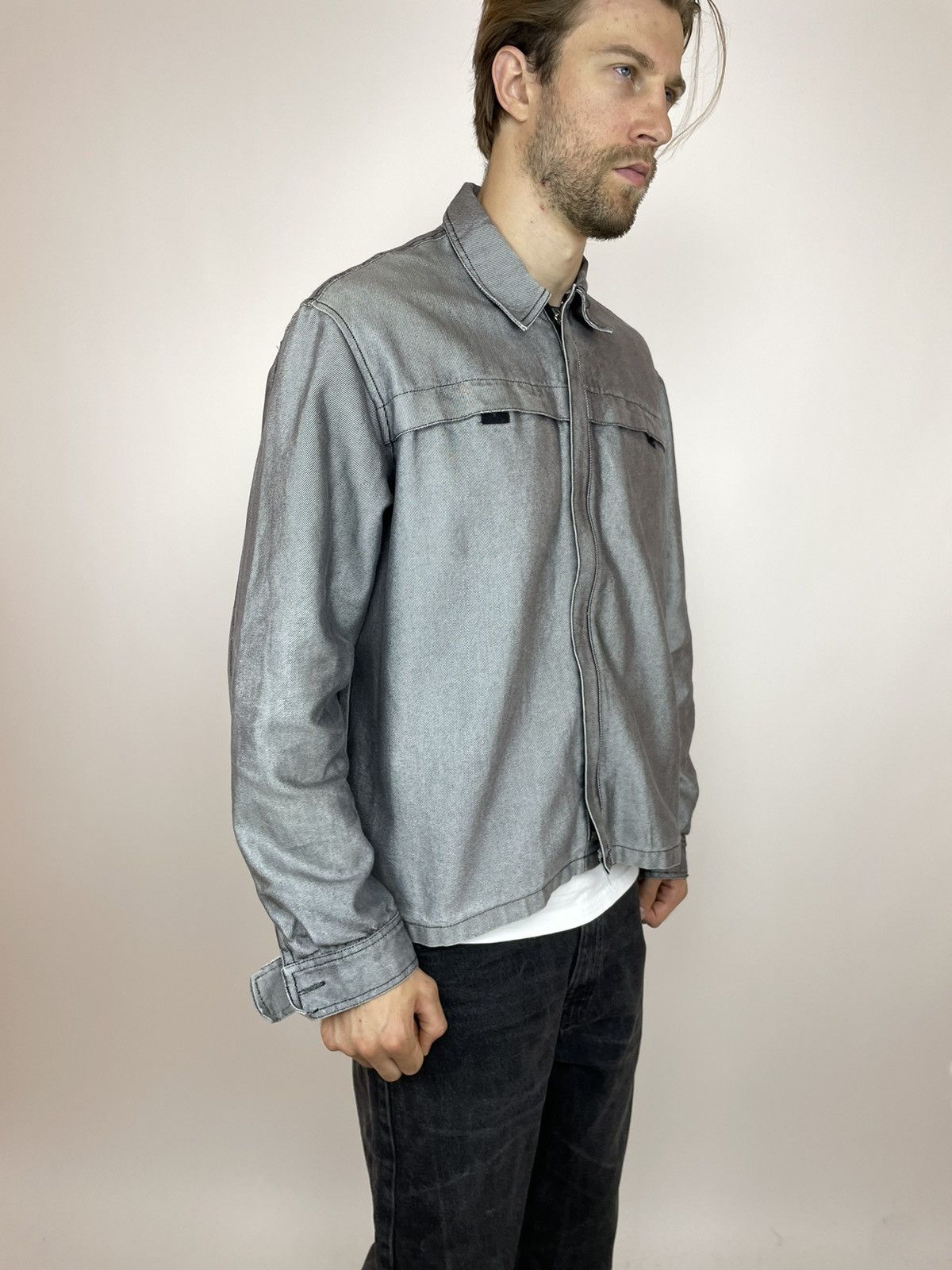 Vintage Silver Japanese denim workwear jacket dragon print Size US XXL / EU 58 / 5 - 6 Thumbnail