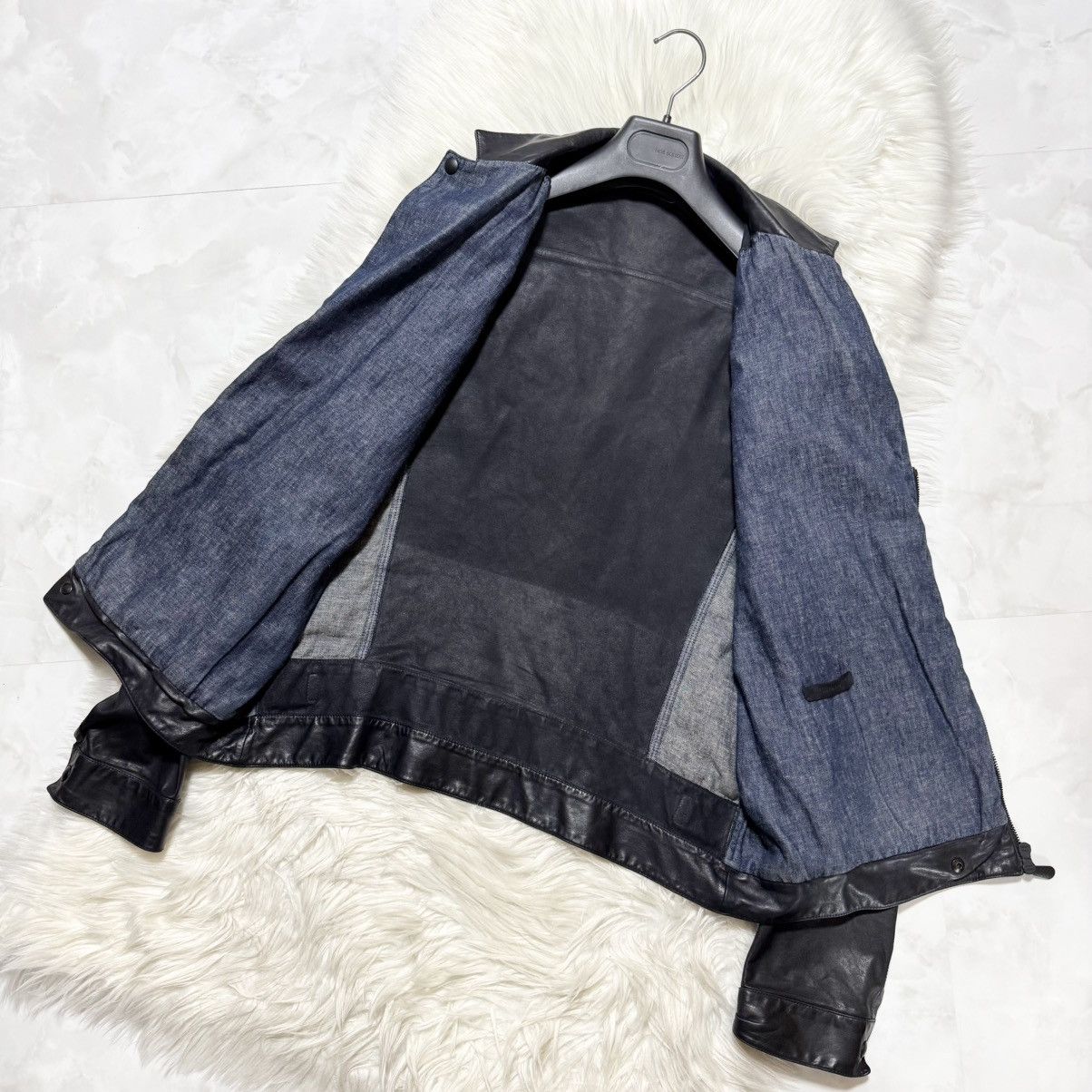Bottega Veneta Bottega Veneta denim leather jacket size 50 black blue Size US M / EU 48-50 / 2 - 7 Thumbnail