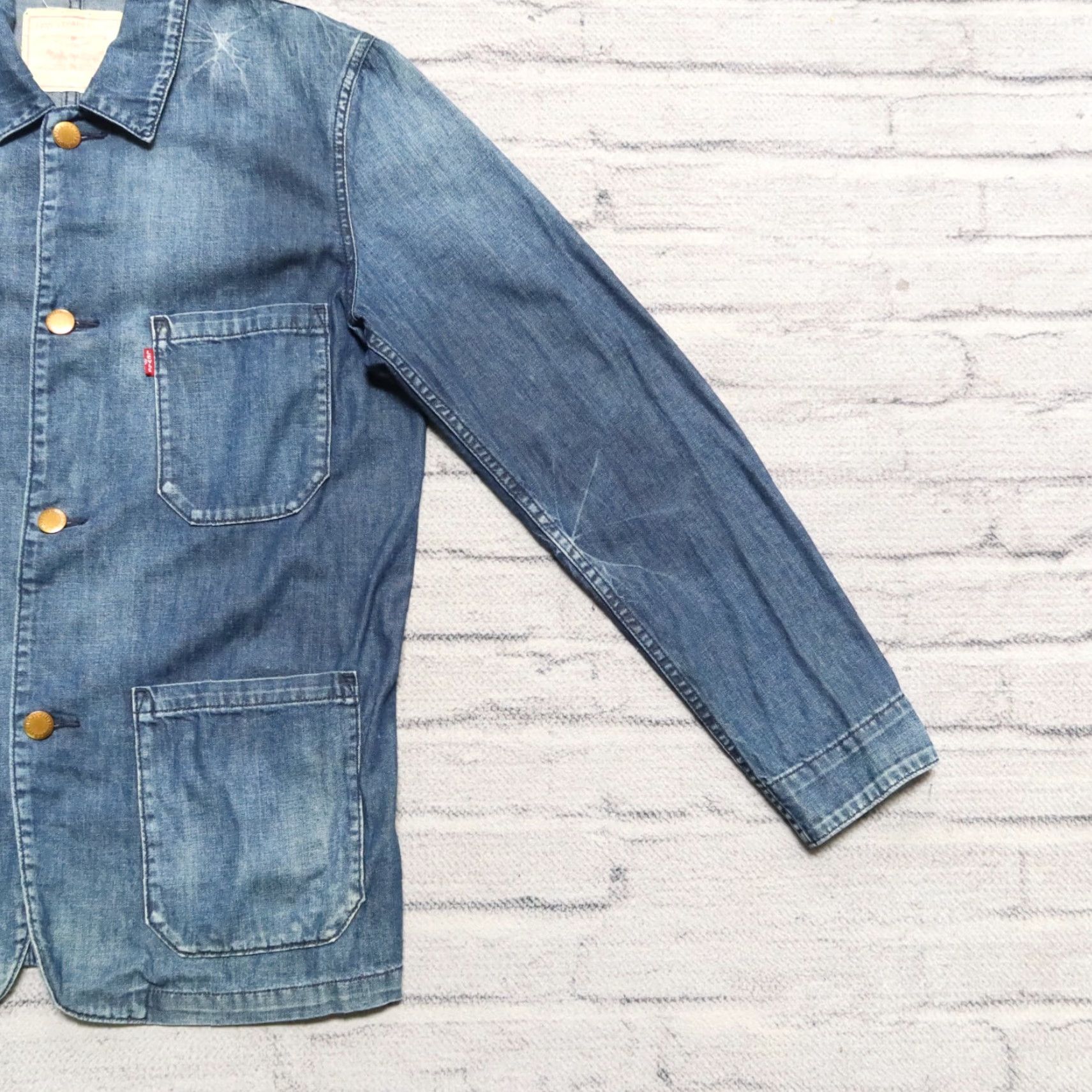 Levi's VINTAGE Sample Levis Distressed Denim Chore Coat Jacket Size M Medium Wash Premium Size US M / EU 48-50 / 2 - 5 Thumbnail