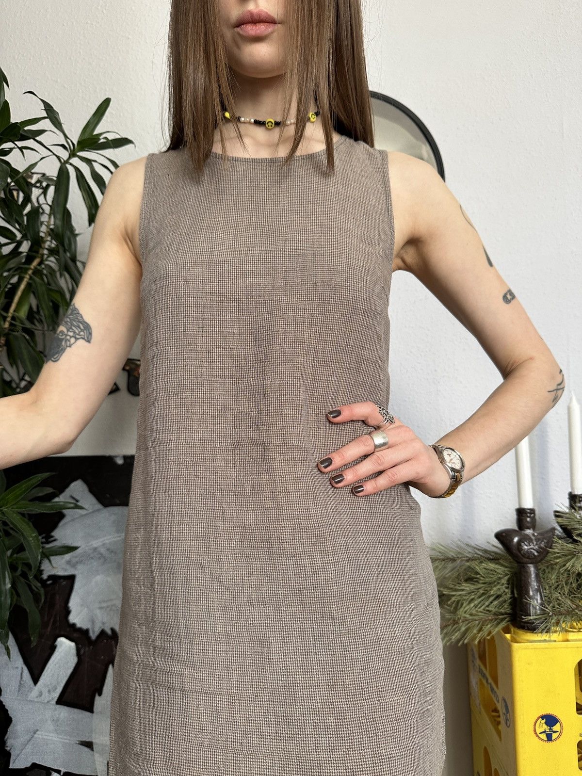 Beauty Beast × Japanese Brand Vintage Linen Cottage Ruffle Hem Dress Size XS / US 0-2 / IT 36-38 - 4 Thumbnail
