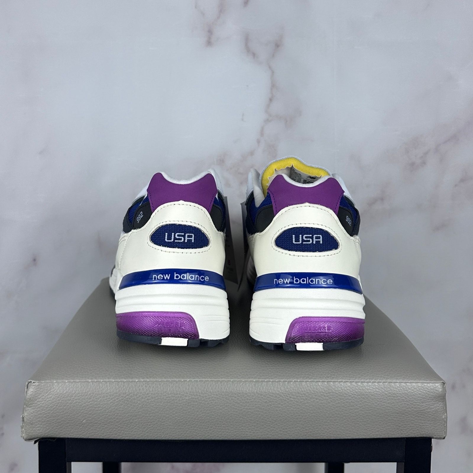 New Balance 992 MiUSA White Royal Purple Fuchsia Size US 11.5 / EU 44-45 - 4 Thumbnail