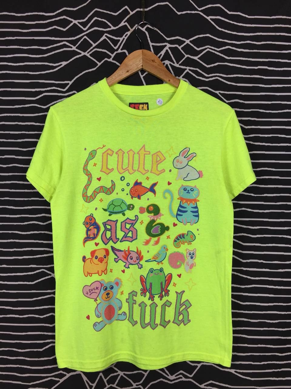 Vintage Teen Hearts Cute As Fuck Funny Humor Graphic Tee Size US S / EU 44-46 / 1 - 2 Thumbnail