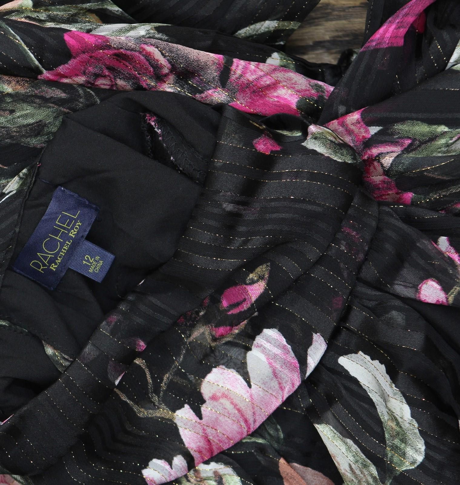 Other Nwt Rachel By Rachel Roy Sleeve Maxi Dress Black Multi 12 Size XL / US 12-14 / IT 48-50 - 5 Thumbnail