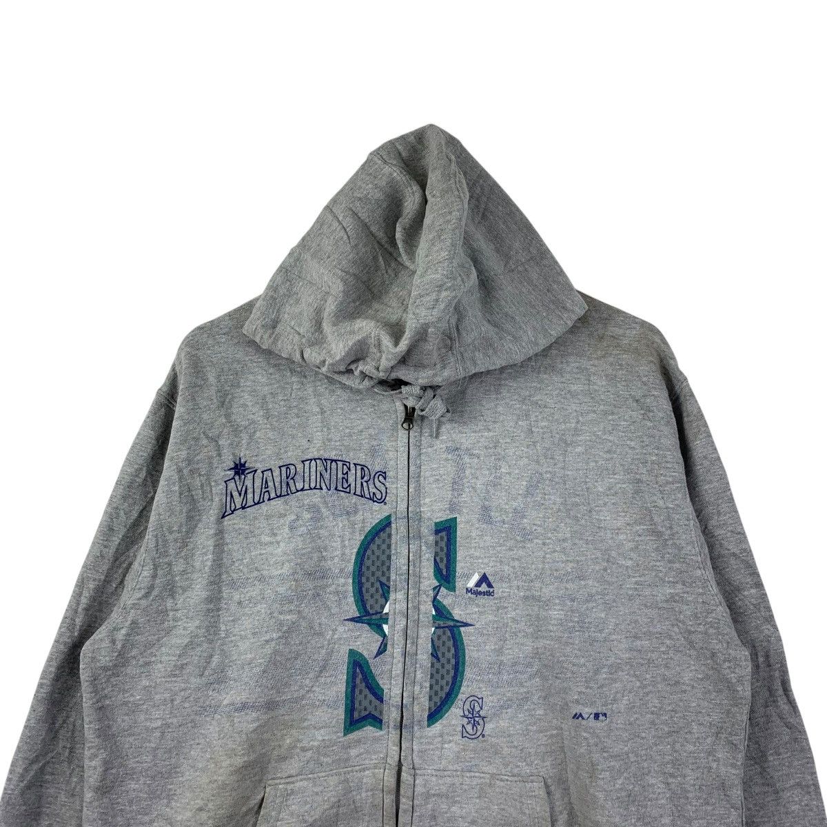MLB MLB Seattle Mariners Majestic Full Zip Hoodie Grey Baseball Size US XL / EU 56 / 4 - 2 Thumbnail