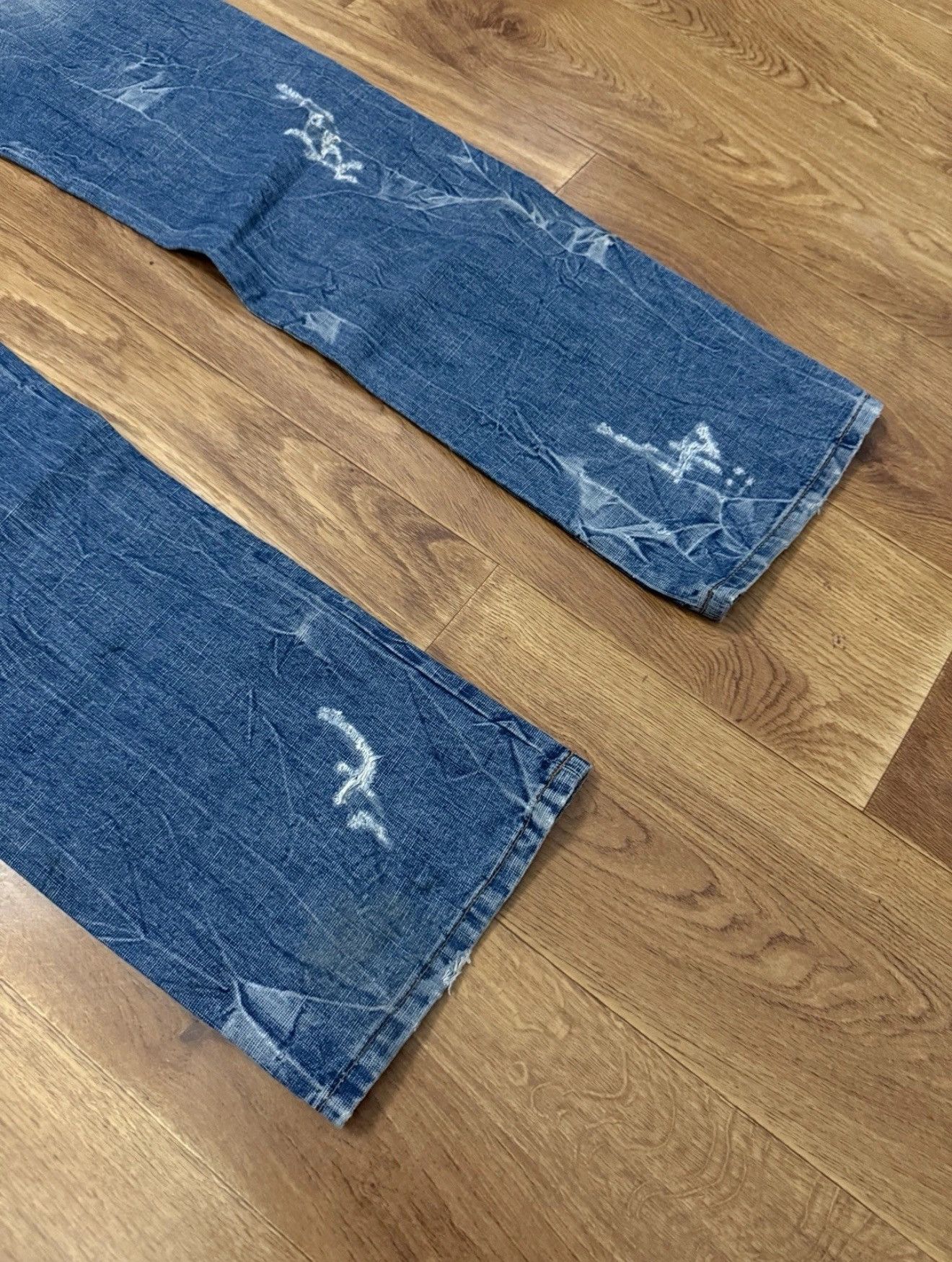 Other Y2K Jeans Embroidered Leather Dragon Rap Italy Made Sz 34/35 Size US 34 / EU 50 - 2 Thumbnail