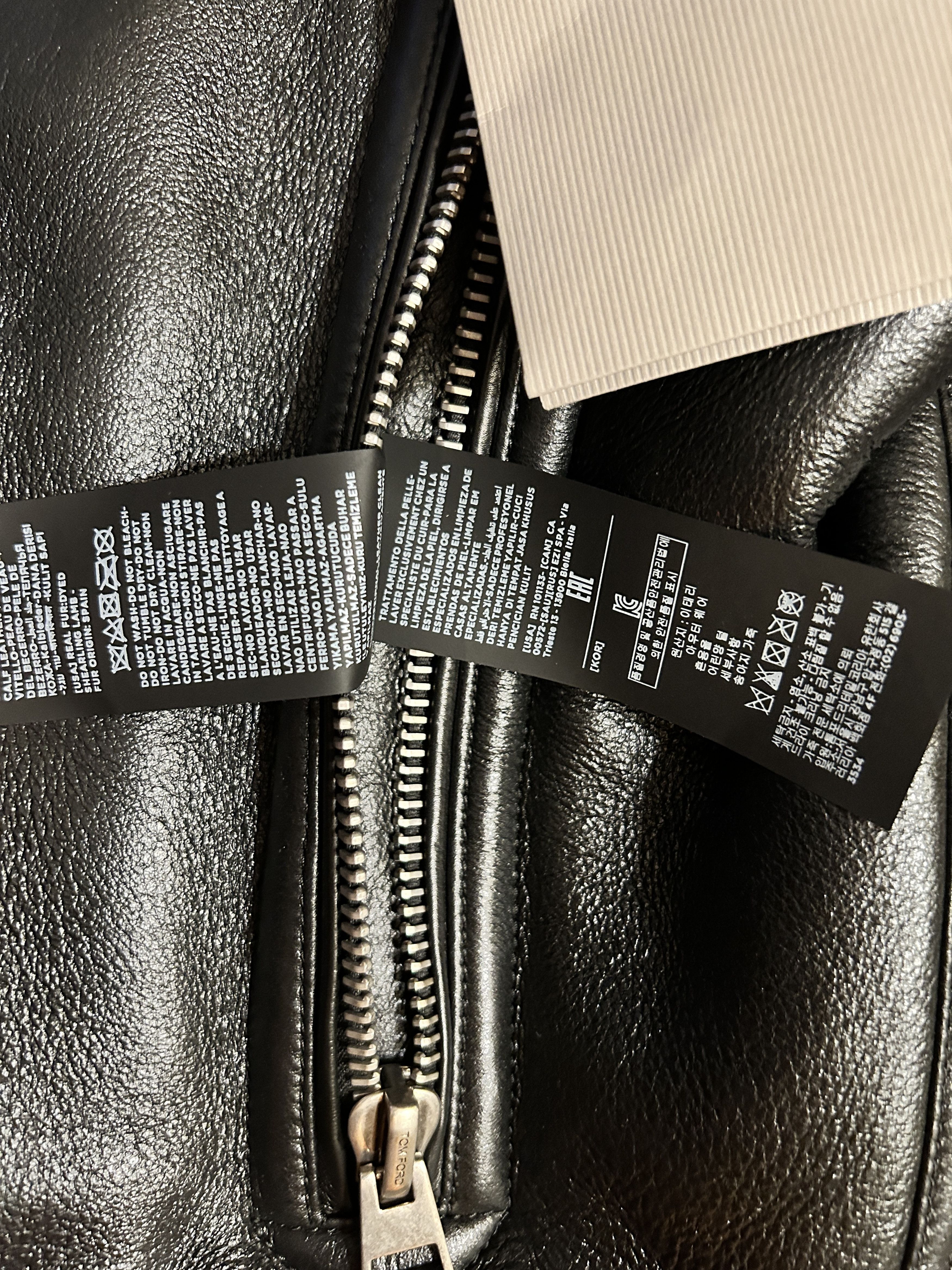 Tom Ford SHEARLING LINED AVIATOR LEATHER JACKET BLACK SIZE IT 48 Size US M / EU 48-50 / 2 - 10 Thumbnail