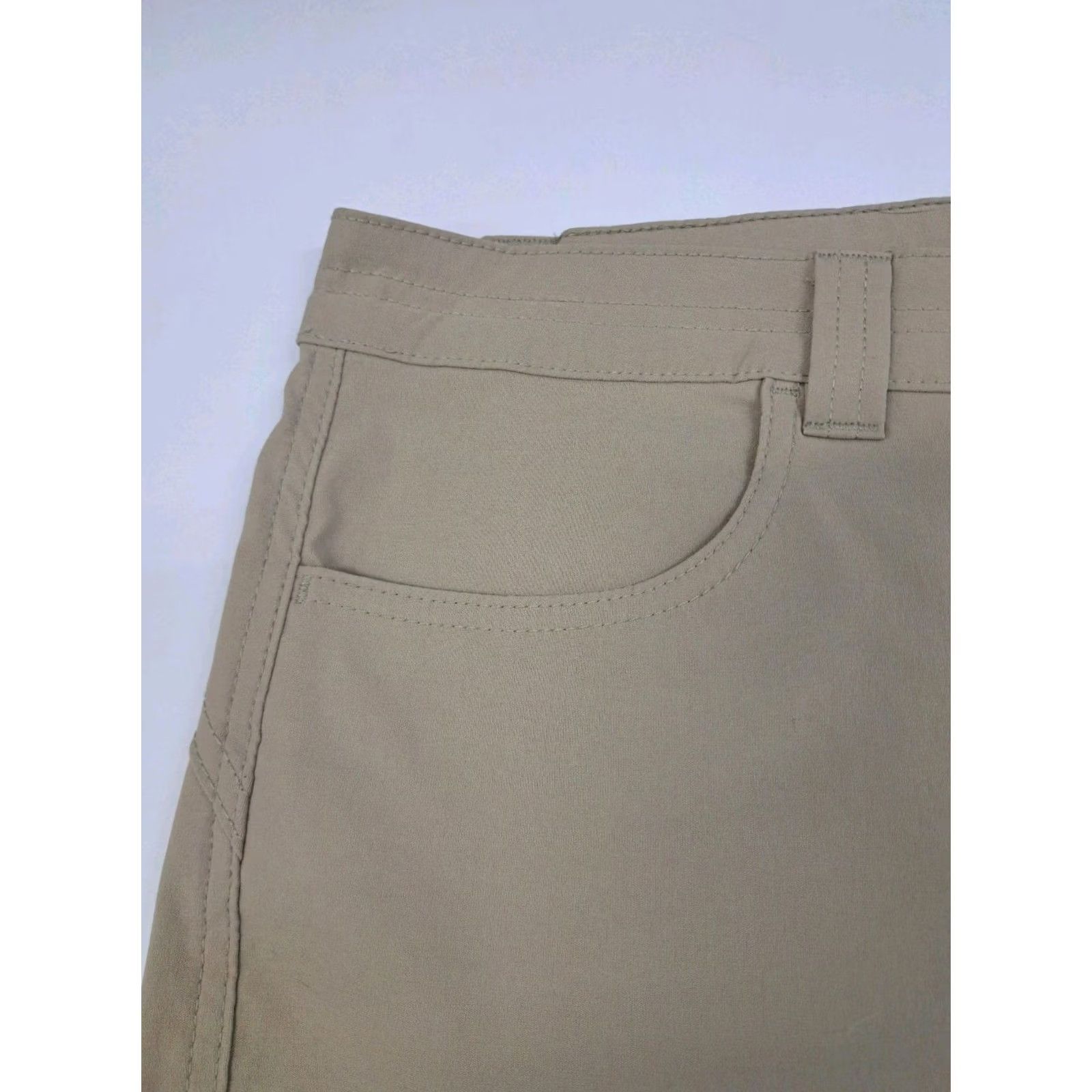 Eddie Bauer Eddie Bauer Womens Beige Chino Shorts Hiking Outdoors Size 16 Nylon Spandex Side Zip Pocket Regular Rise 7in Size 38" / US 16 / IT 52 - 5 Thumbnail