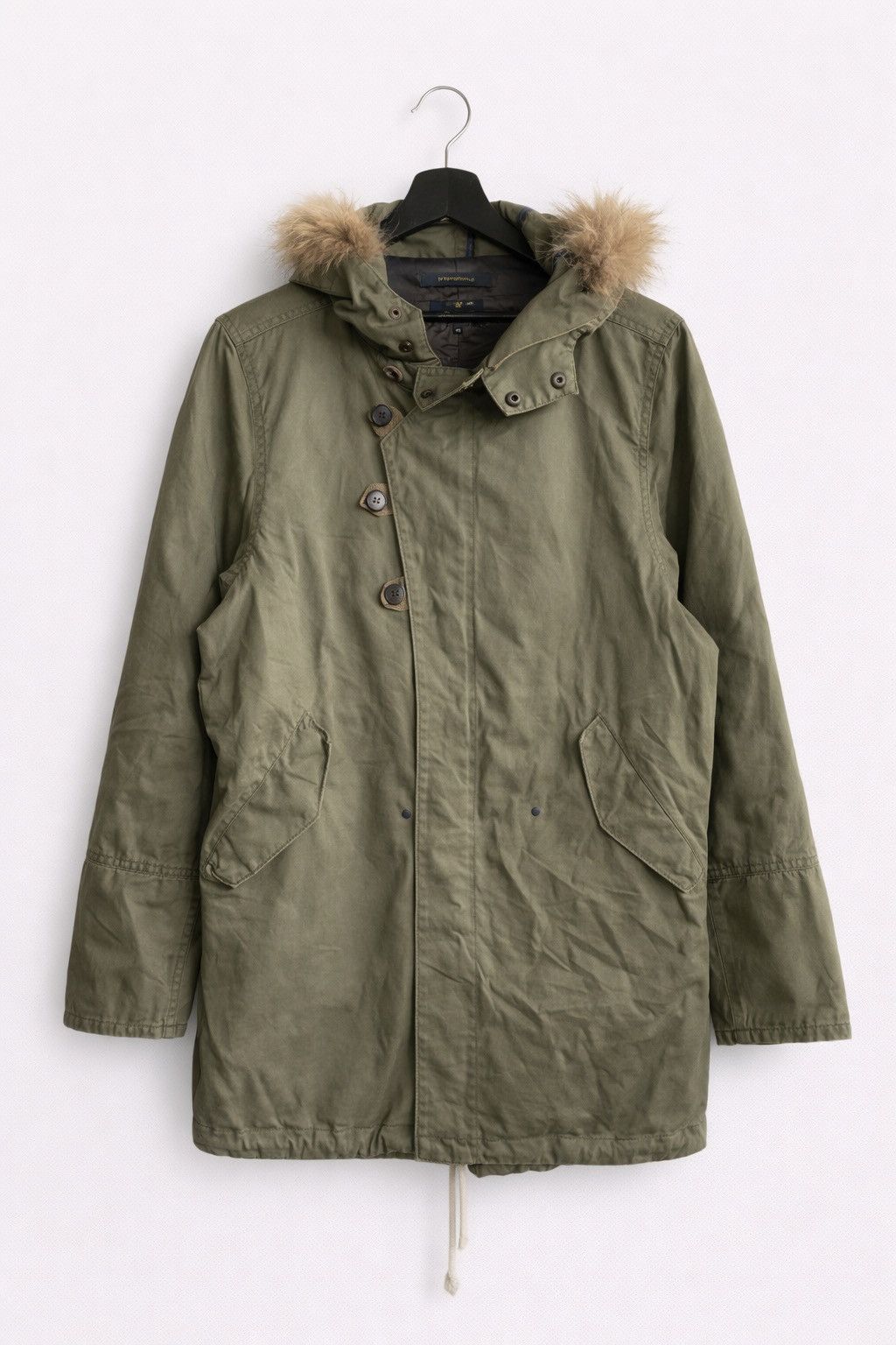 R. Newbold Olive Green Fur Hood Parka Jacket – British Casua