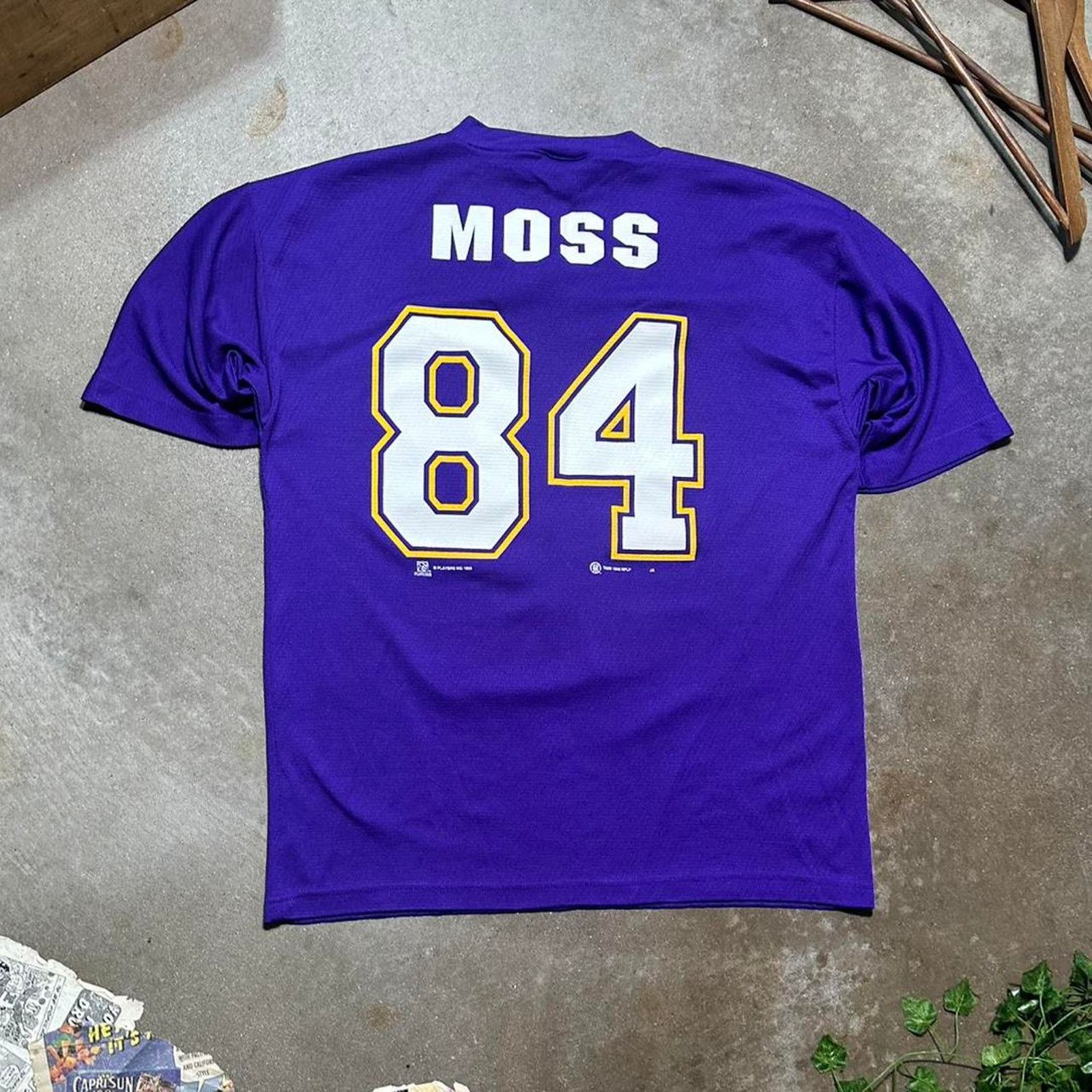 Hanes Vintage 90s Minnesota Vikings Randy Moss Jersey Purple Shirt Size US L / EU 52-54 / 3 - 2 Thumbnail