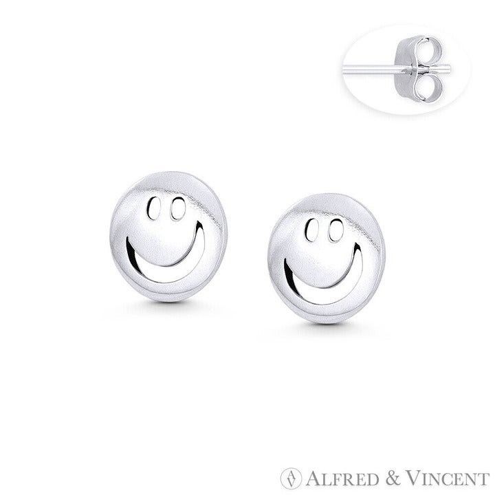 Other Smiley Face Emoji Stud Earrings in .925 Sterling Silver Size ONE SIZE - 1 Preview