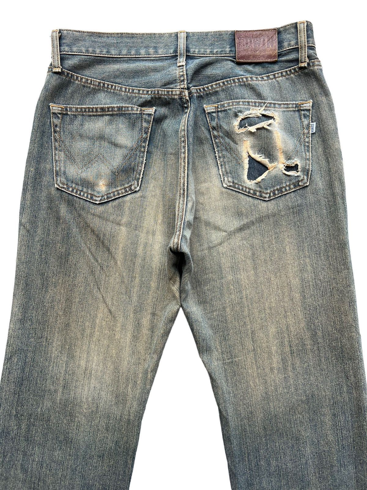 Edwin Vintage Edwin Distressed Rusty Denim Jeans 32x32 Size US 32 / EU 48 - 5 Thumbnail