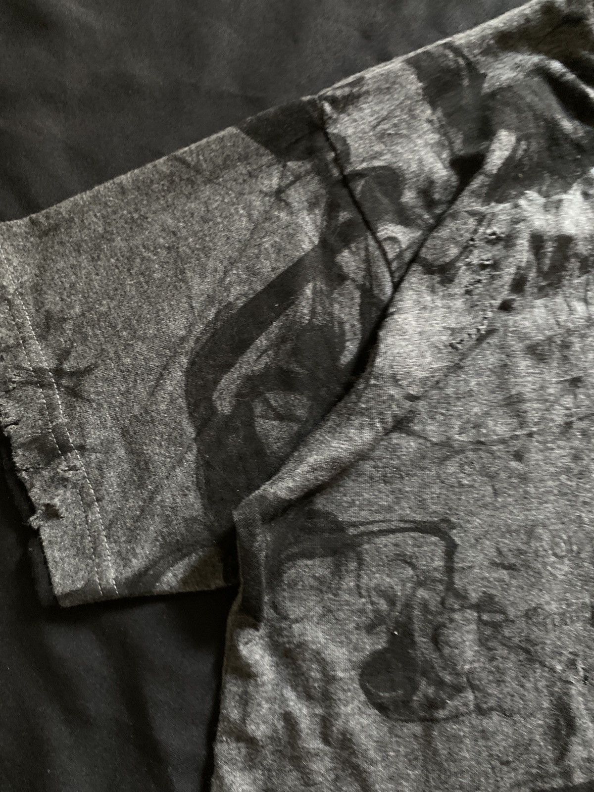 Yohji Yamamoto Clash Ahead Distressed Poem Abstrak ERD Tshirt Size US L / EU 52-54 / 3 - 6 Thumbnail