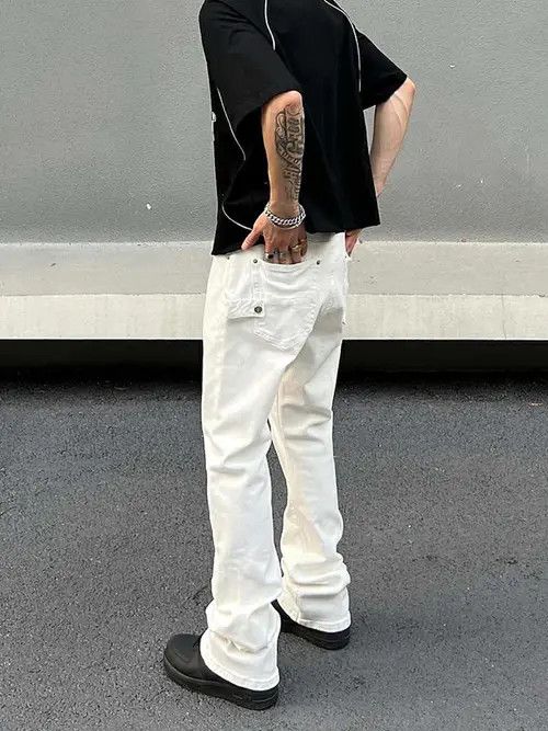 VIBE White Stacked Flare Denim Jeans Size US 30 / EU 46 - 5 Thumbnail