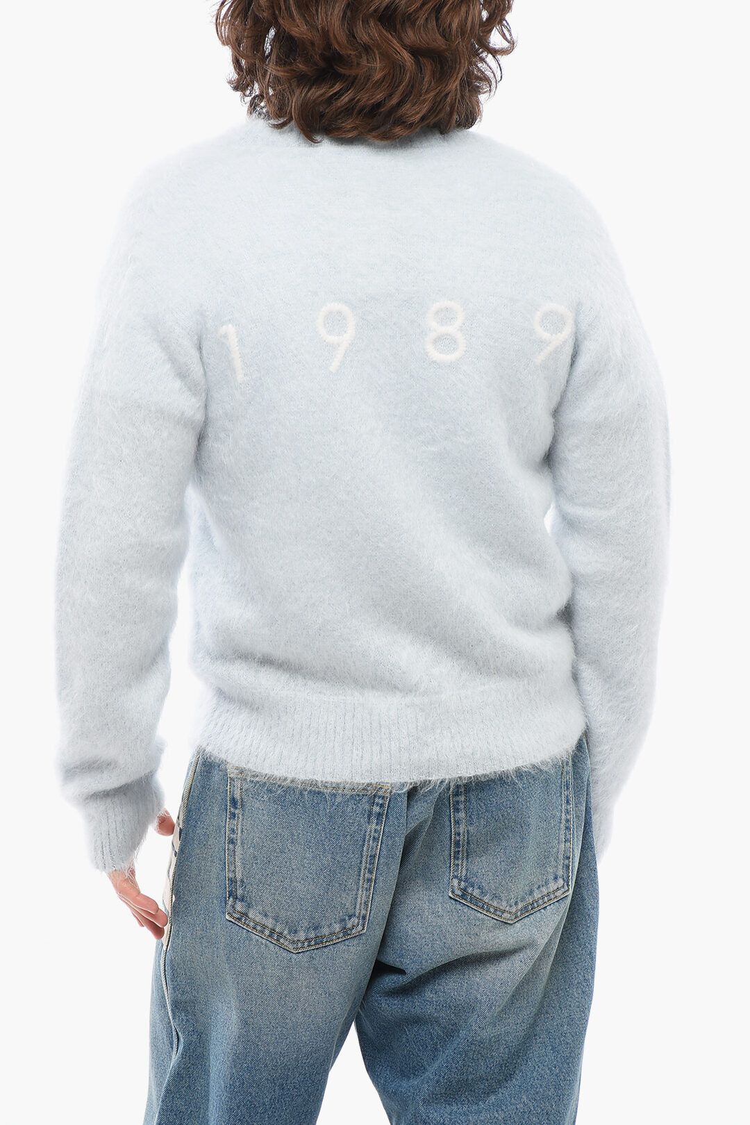 1989 STUDIO og1mm0725 V-Neck Fuzzy Cardigan in Light Blue Size US S / EU 44-46 / 1 - 2 Thumbnail