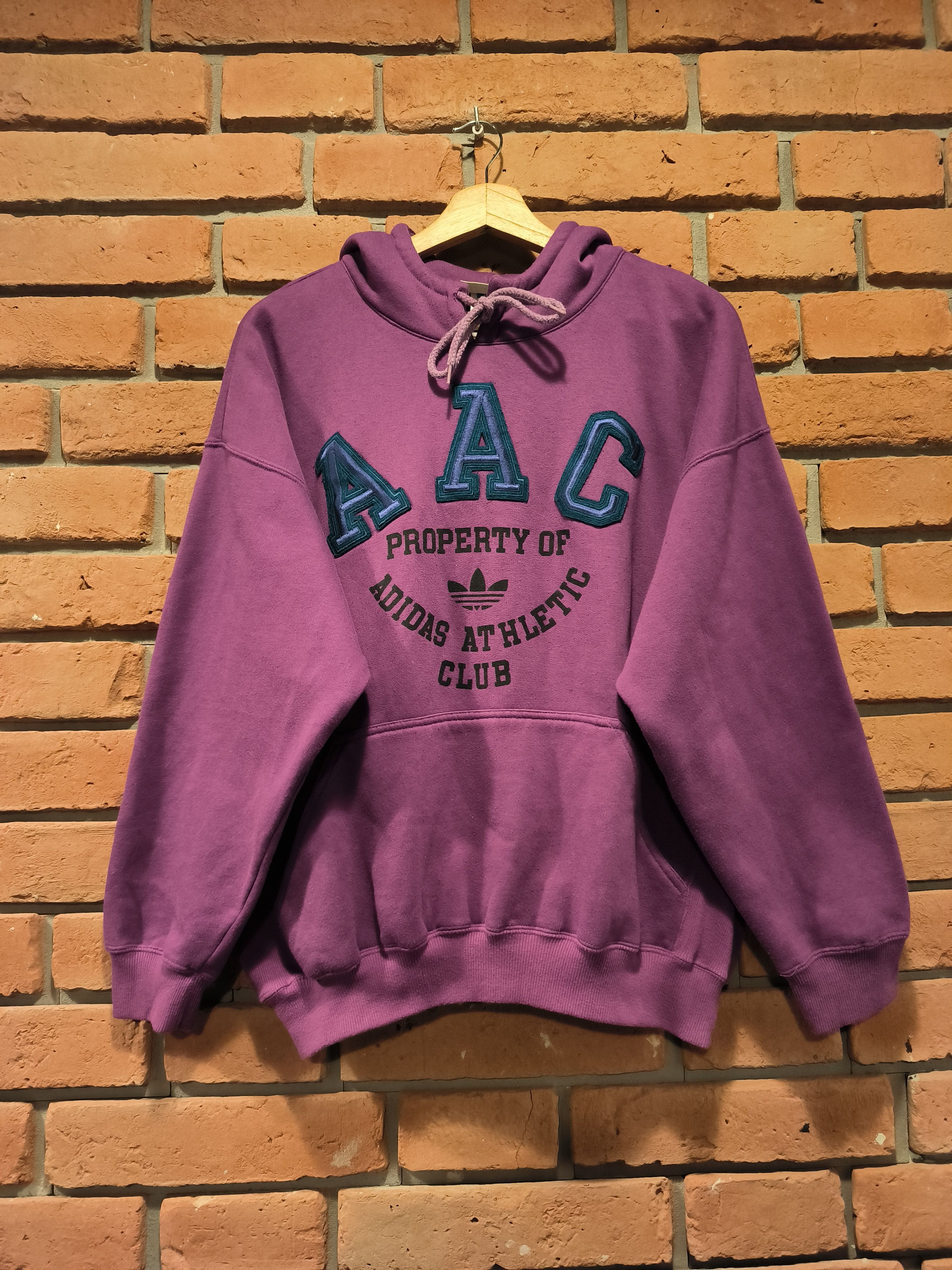 Adidas × Vintage Vintage Adidas AAC 90s Hoodie Big Logo Violet Boxy Size US S / EU 44-46 / 1 - 1 Thumbnail