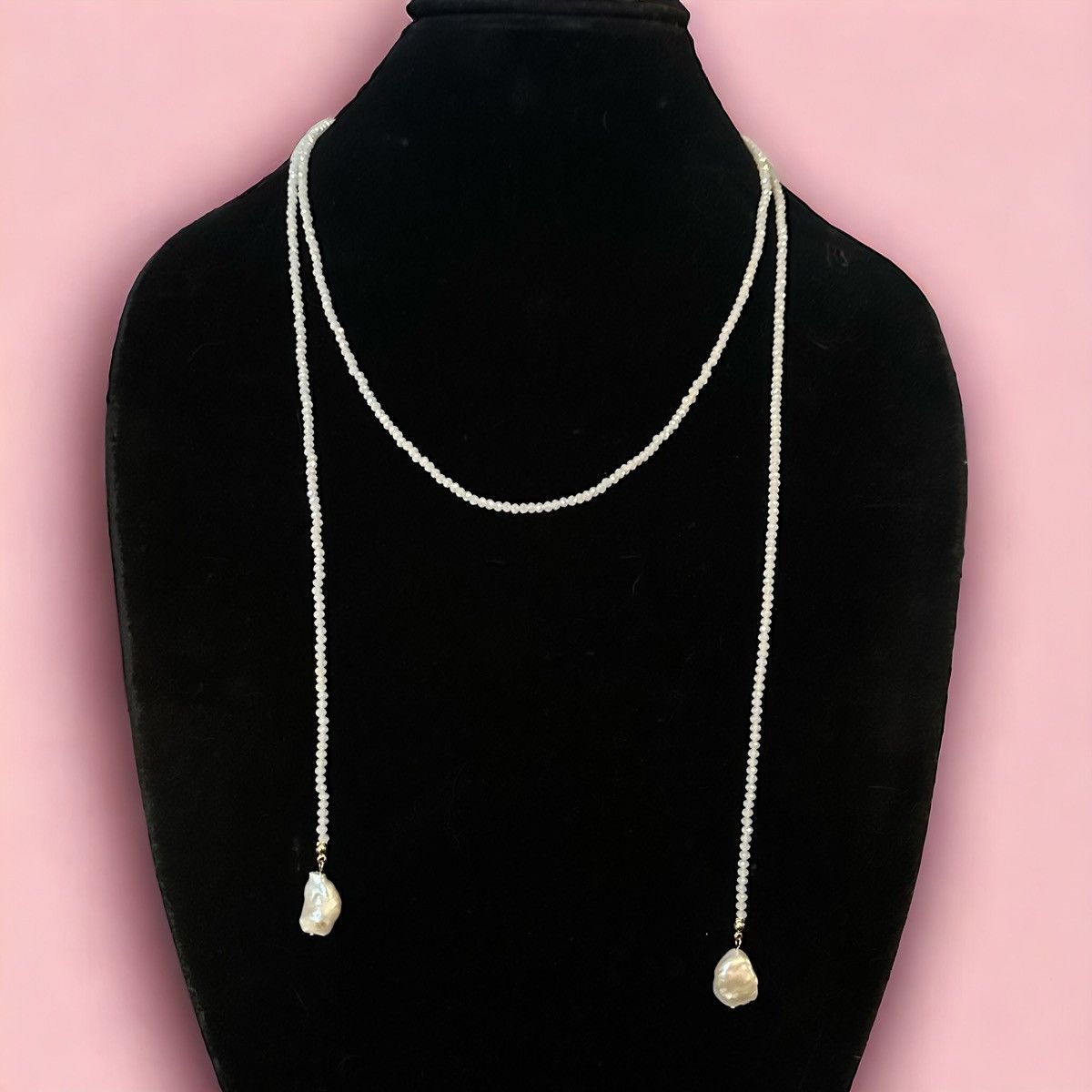 Other Frenzy sparkly white glass bead lariat necklace Size ONE SIZE - 2 Thumbnail