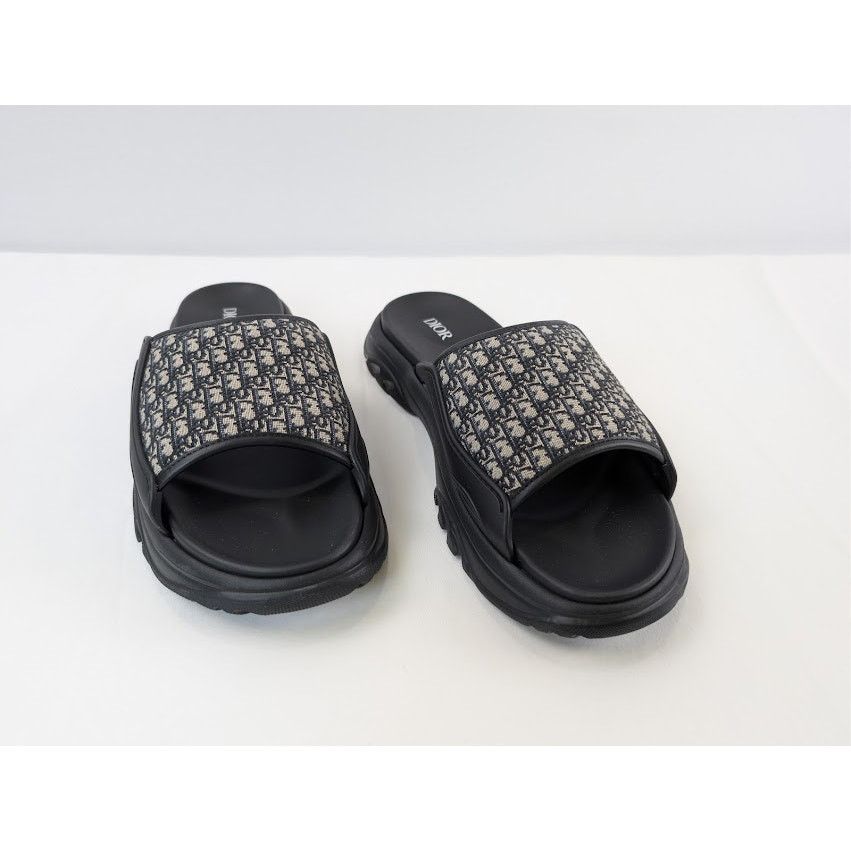Dior o1rshd1 H-Town Single Band Slipper Sandal in Black / Beige Size US 8 / EU 41 - 6 Thumbnail