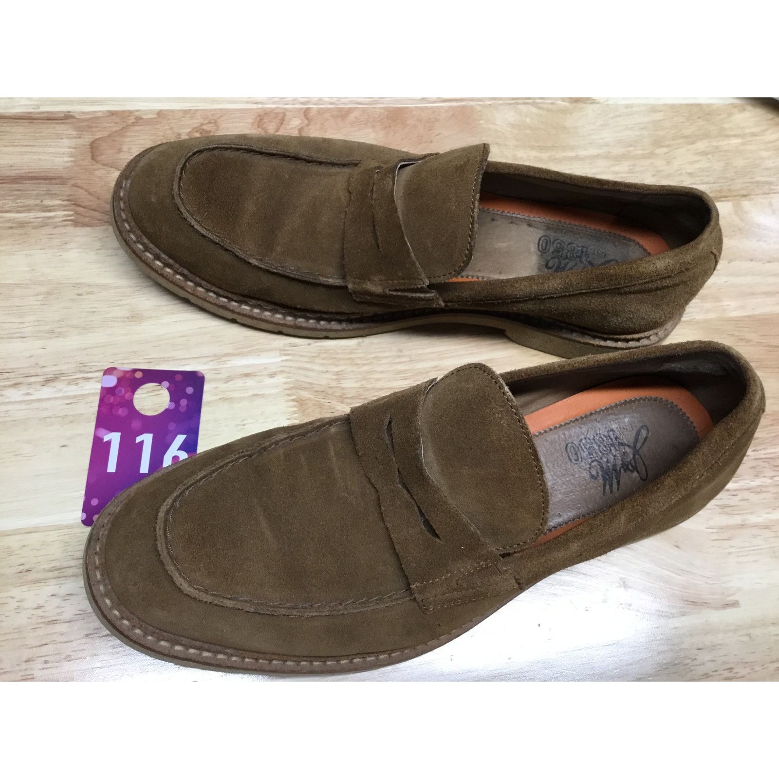 Johnston & Murphy Johnston & Murphy Brown Suede Slip-On Penny Loafers Men's 9 Size US 9 / EU 42 - 6 Thumbnail