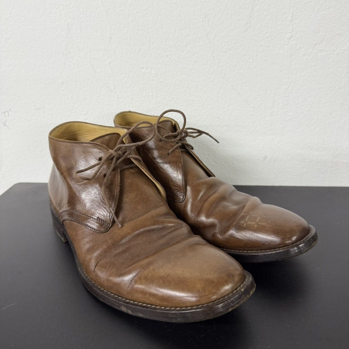 Leather Helmut Lang Style Genuine Leather Chukka Boots Size US 6.5 / EU 39-40 - 2 Thumbnail